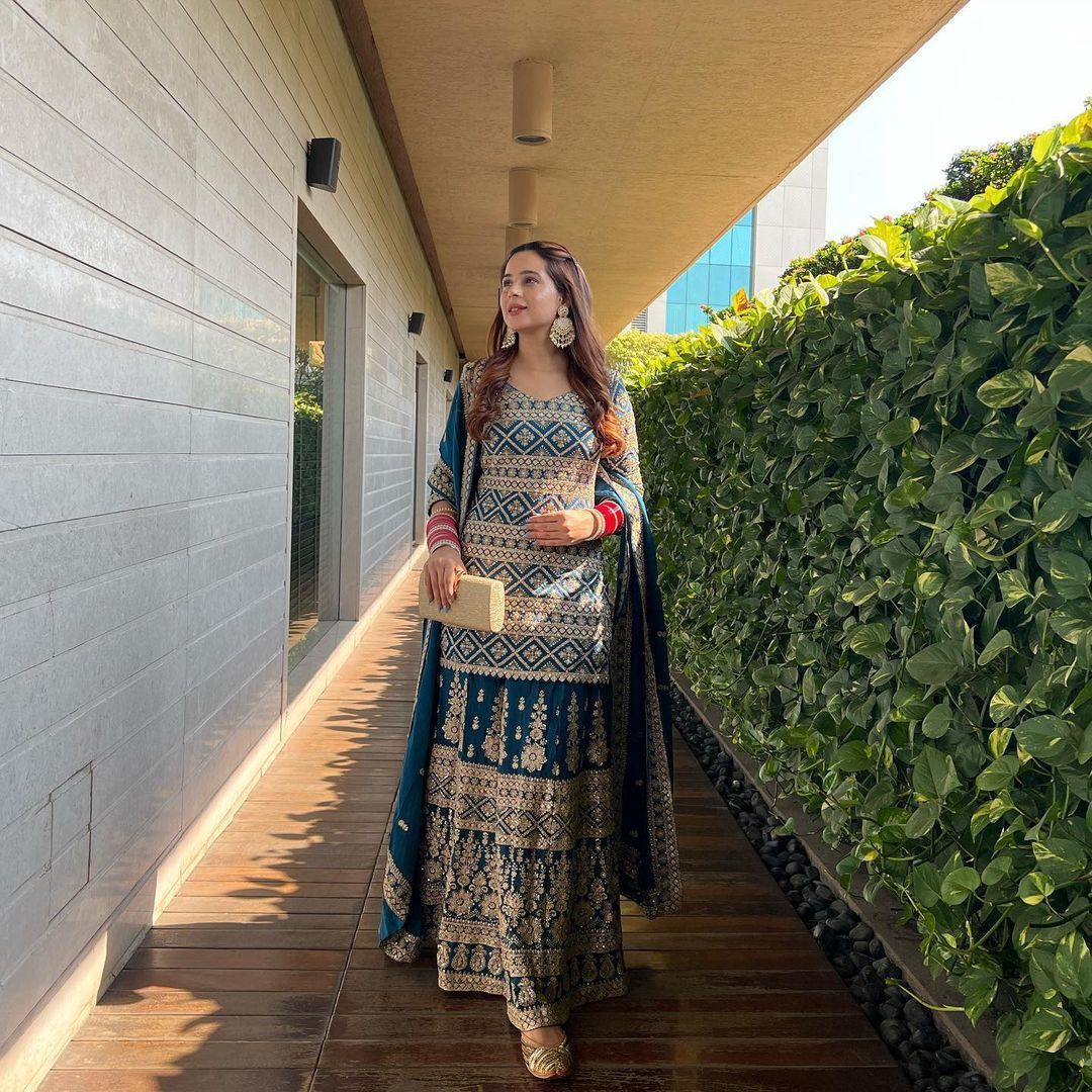 Midnight Royale Sequin Silk Lehenga Ensemble