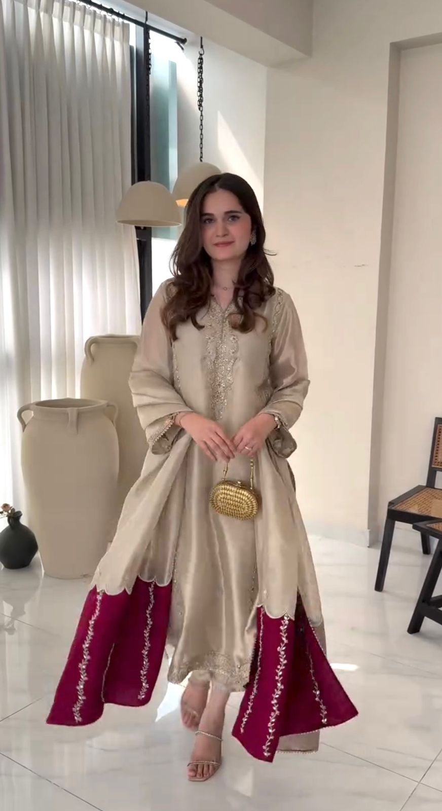 Champagne Opulence Embroidered Jimmy Choo Suit Set