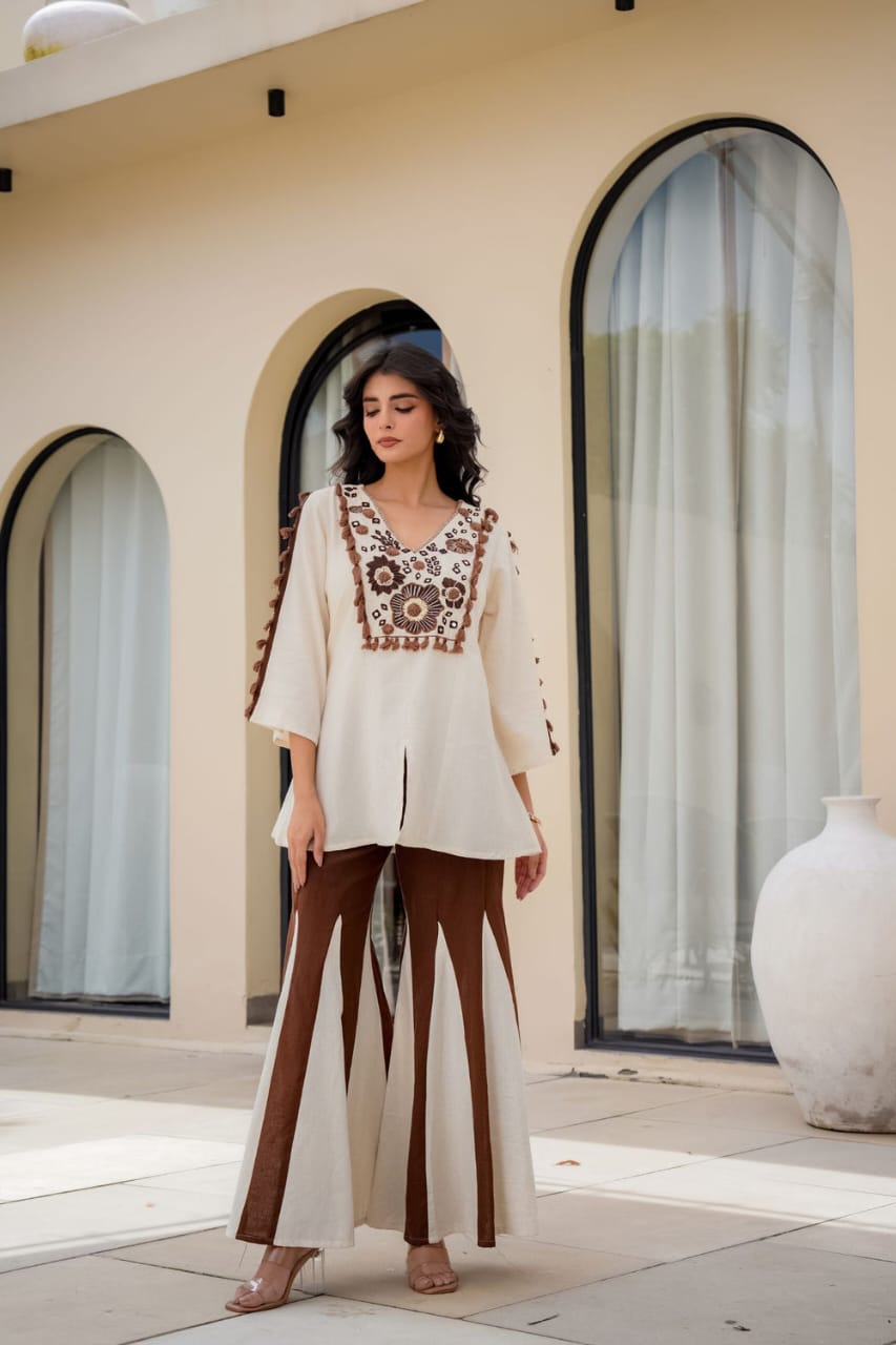 Premium Flex Embroidered Boho-Chic Co-Ord Set