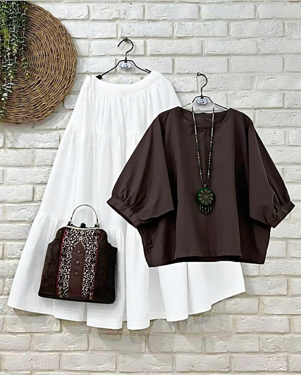 Rayon Breeze Top & Tiered Skirt Set