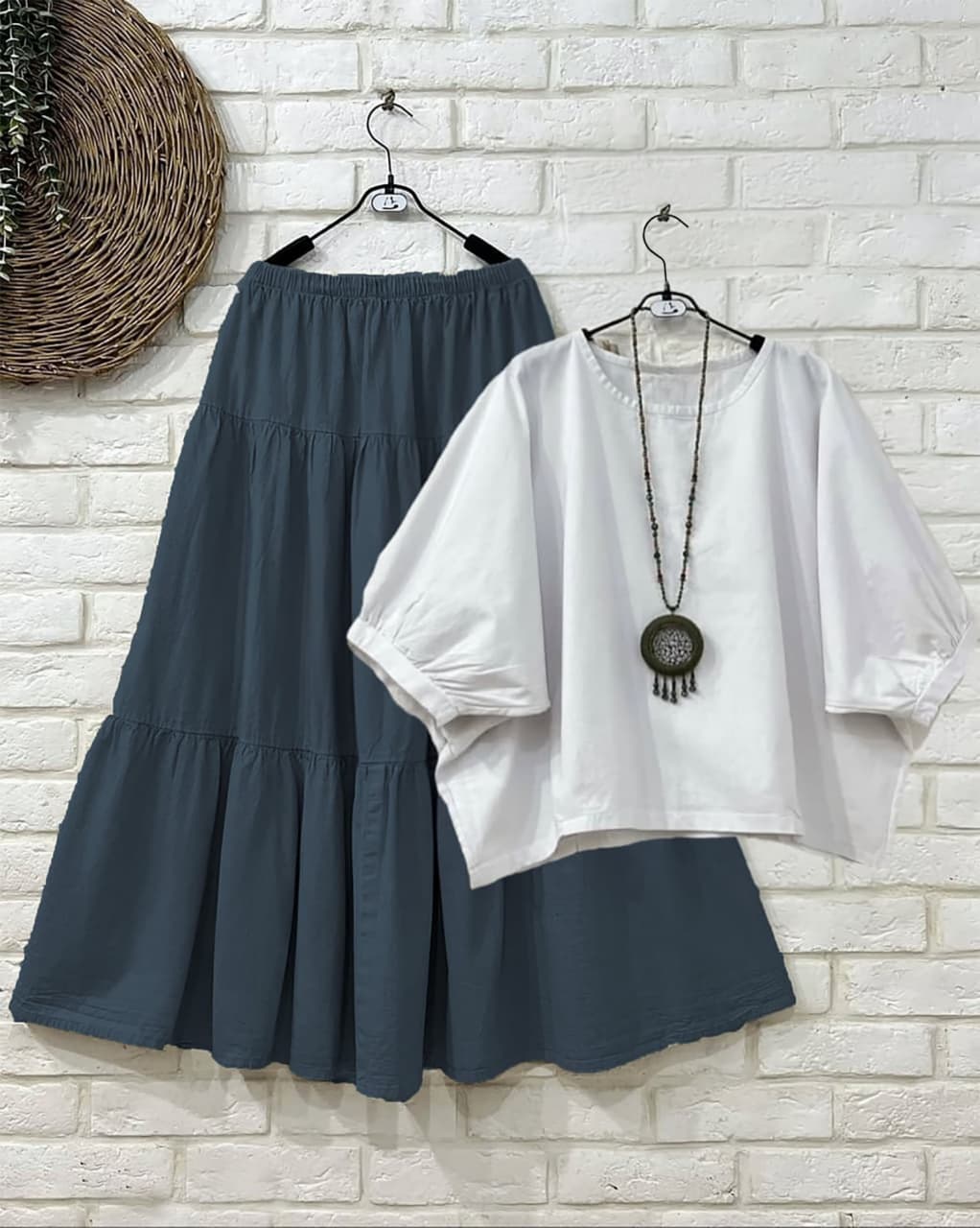 Rayon Breeze Top & Tiered Skirt Set