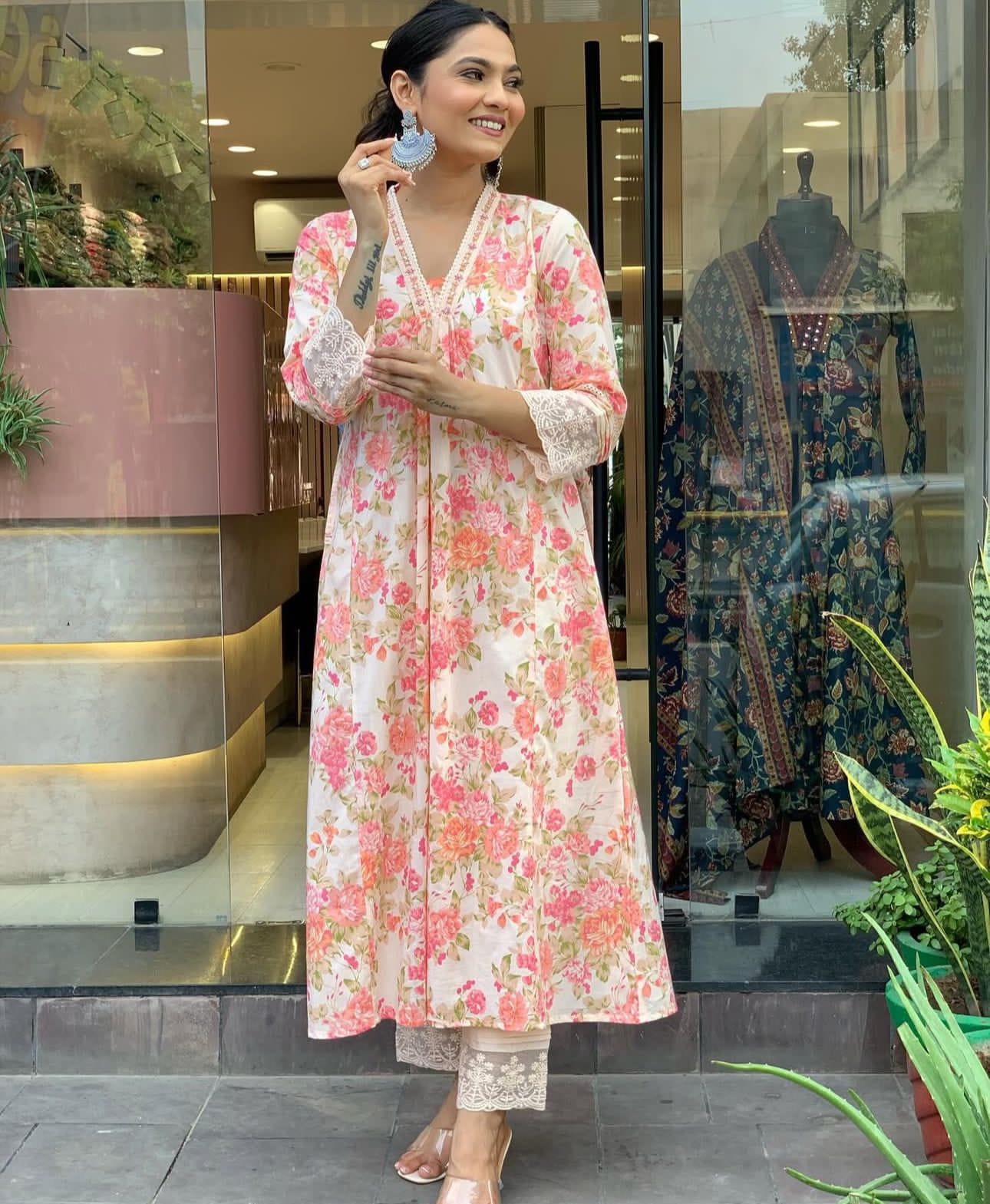 Blush Garden Embroidered Anarkali Kurta Set