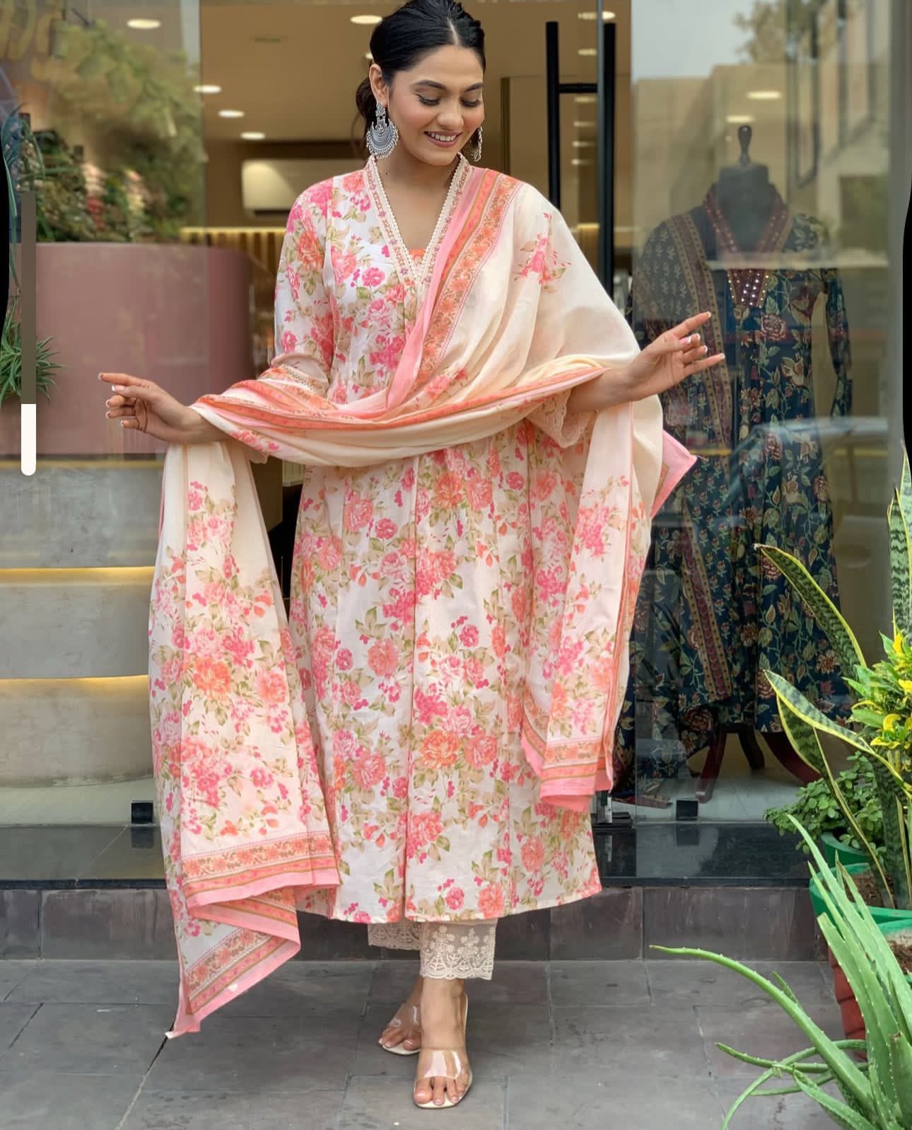 Blush Garden Embroidered Anarkali Kurta Set