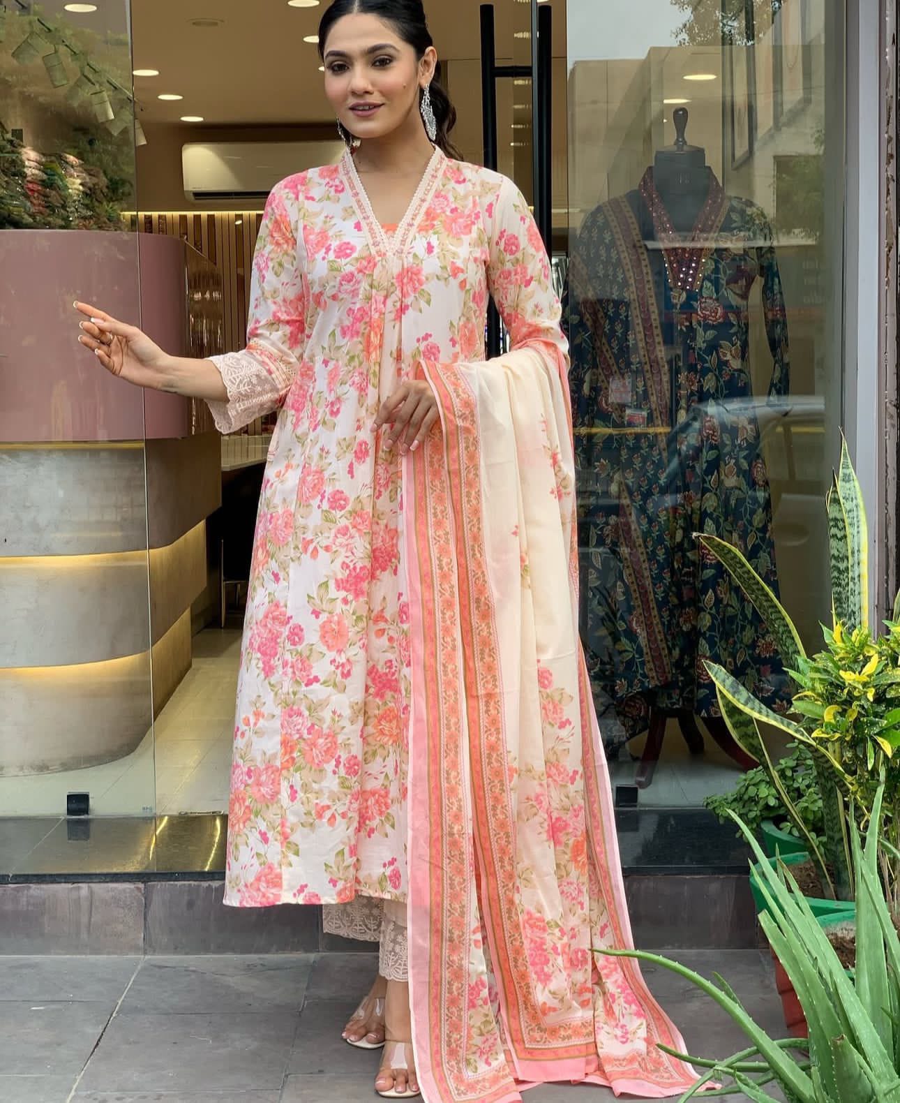 Blush Garden Embroidered Anarkali Kurta Set