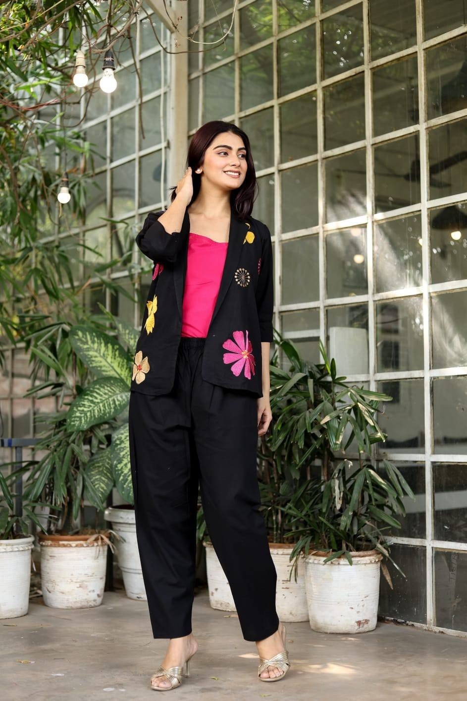 Floral Patchwork Cotton Flax Co-Ord Set