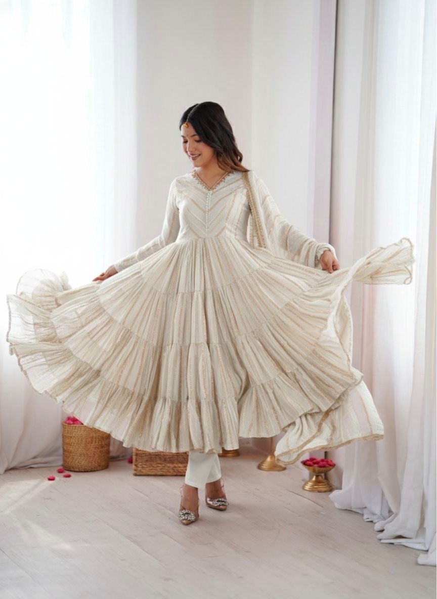 Aafreen Noor Ruffle Gown Set