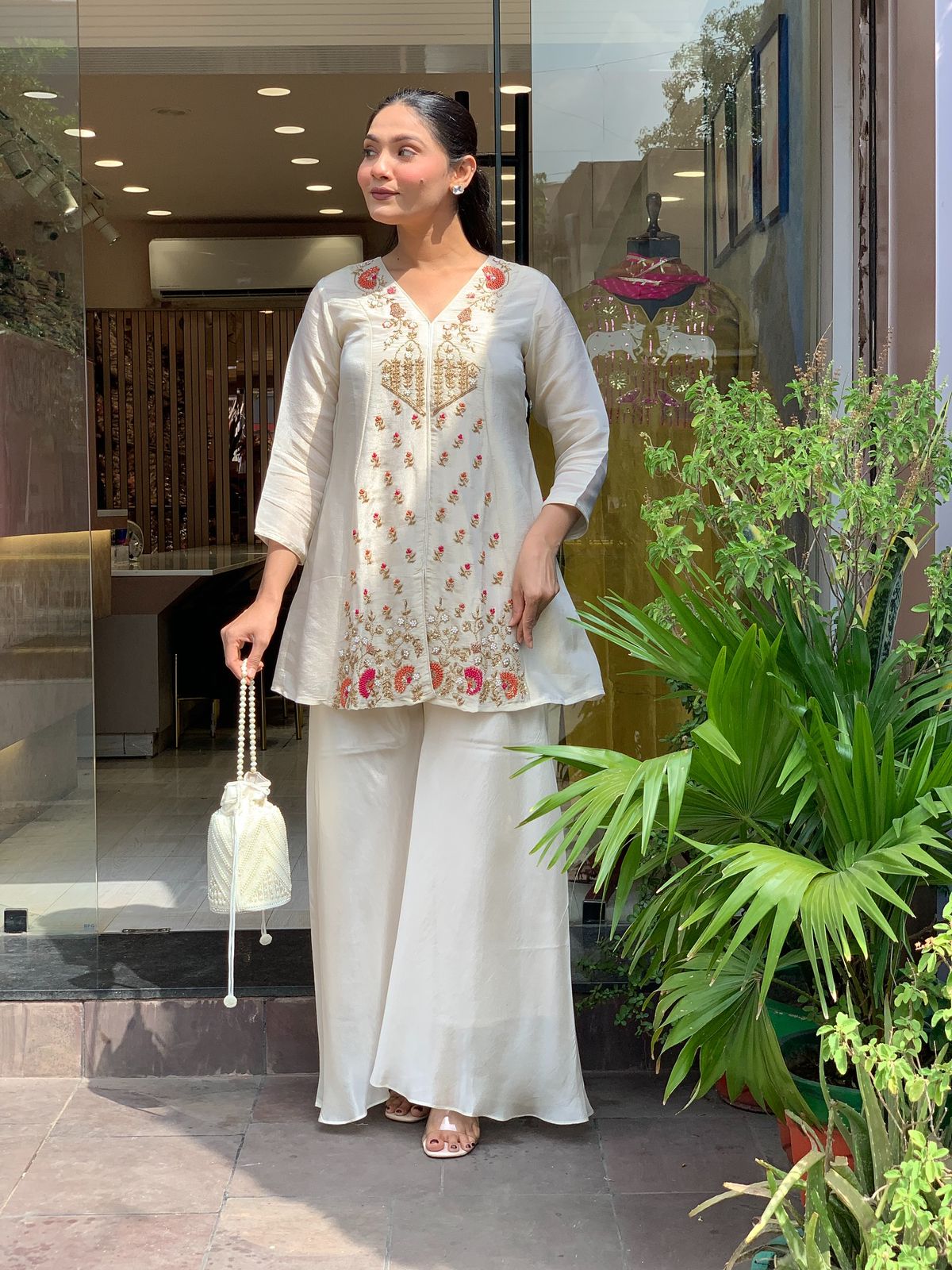 Ivory Silk Festive Co-Ord Set