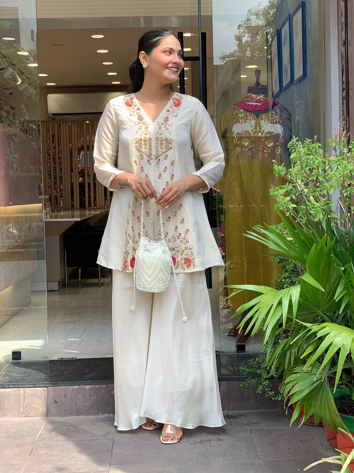 Ivory Silk Festive Co-Ord Set