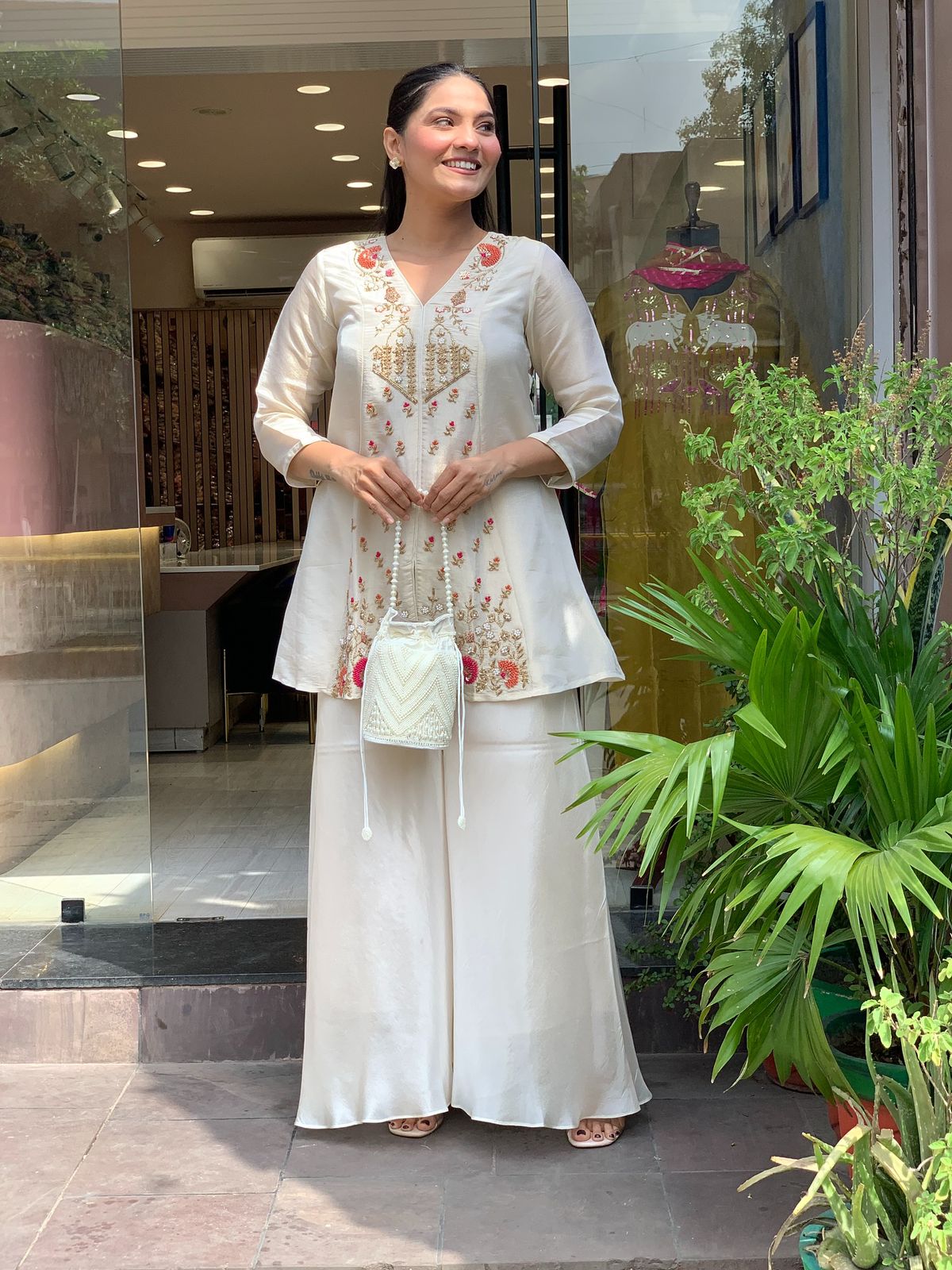 Ivory Silk Festive Co-Ord Set