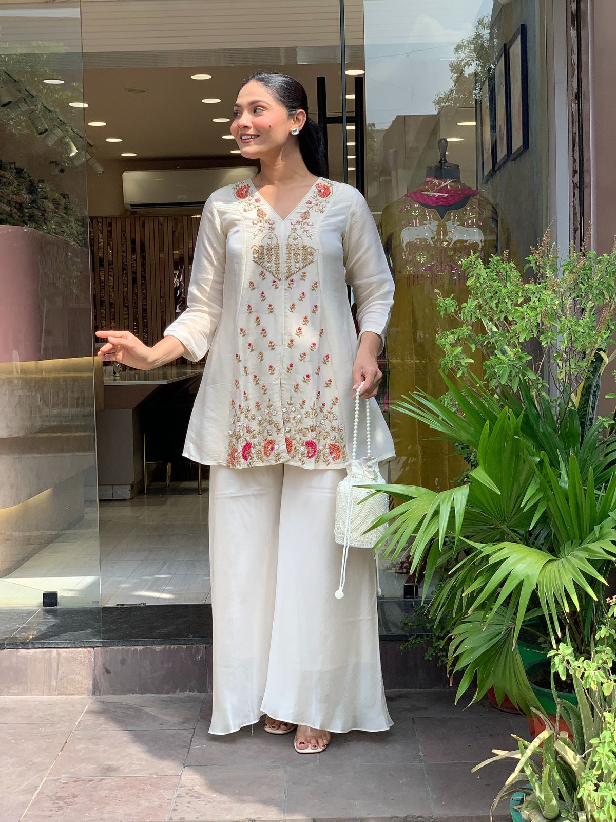 Ivory Silk Festive Co-Ord Set