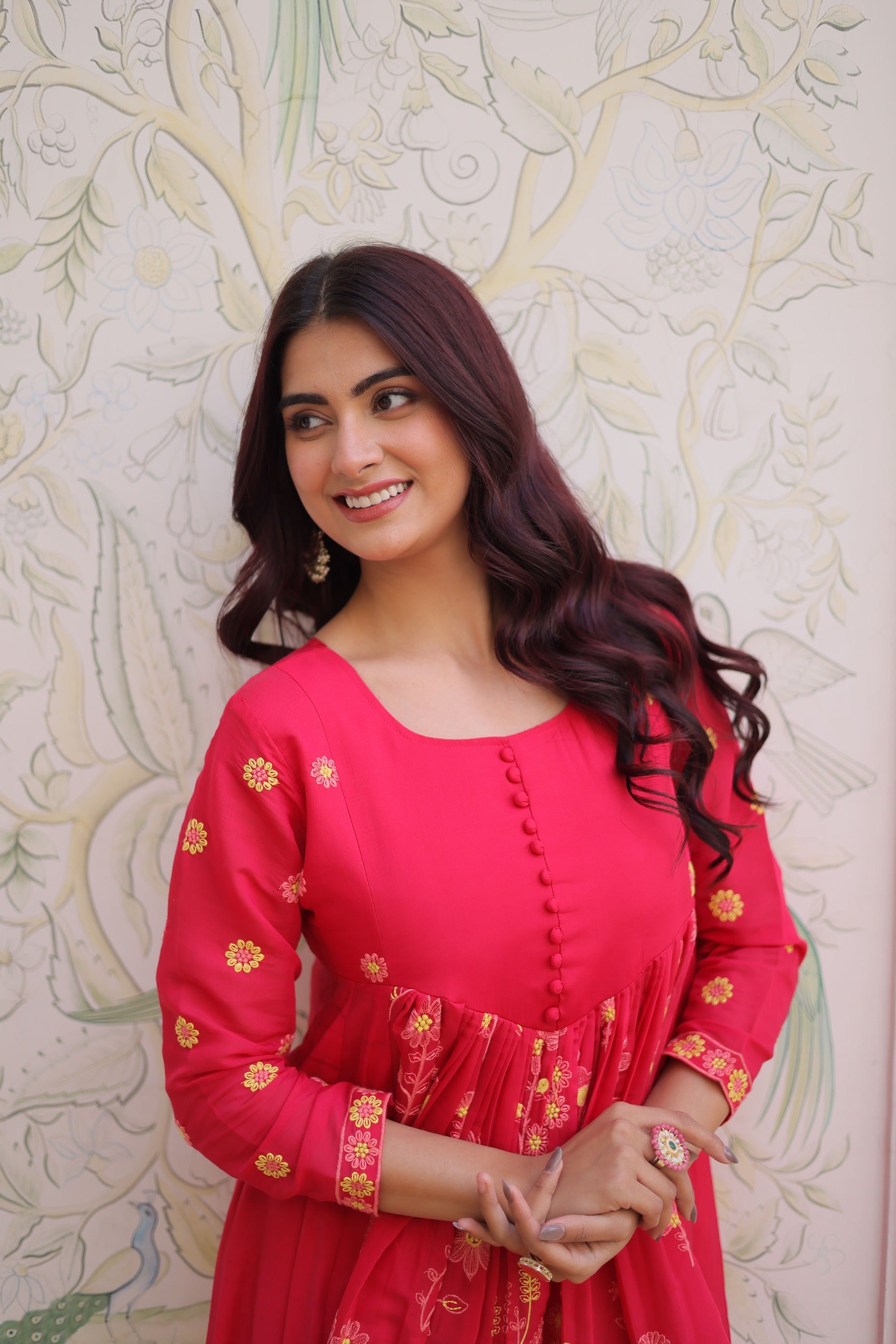 Bloom Garden Mal Chanderi Kurta Set