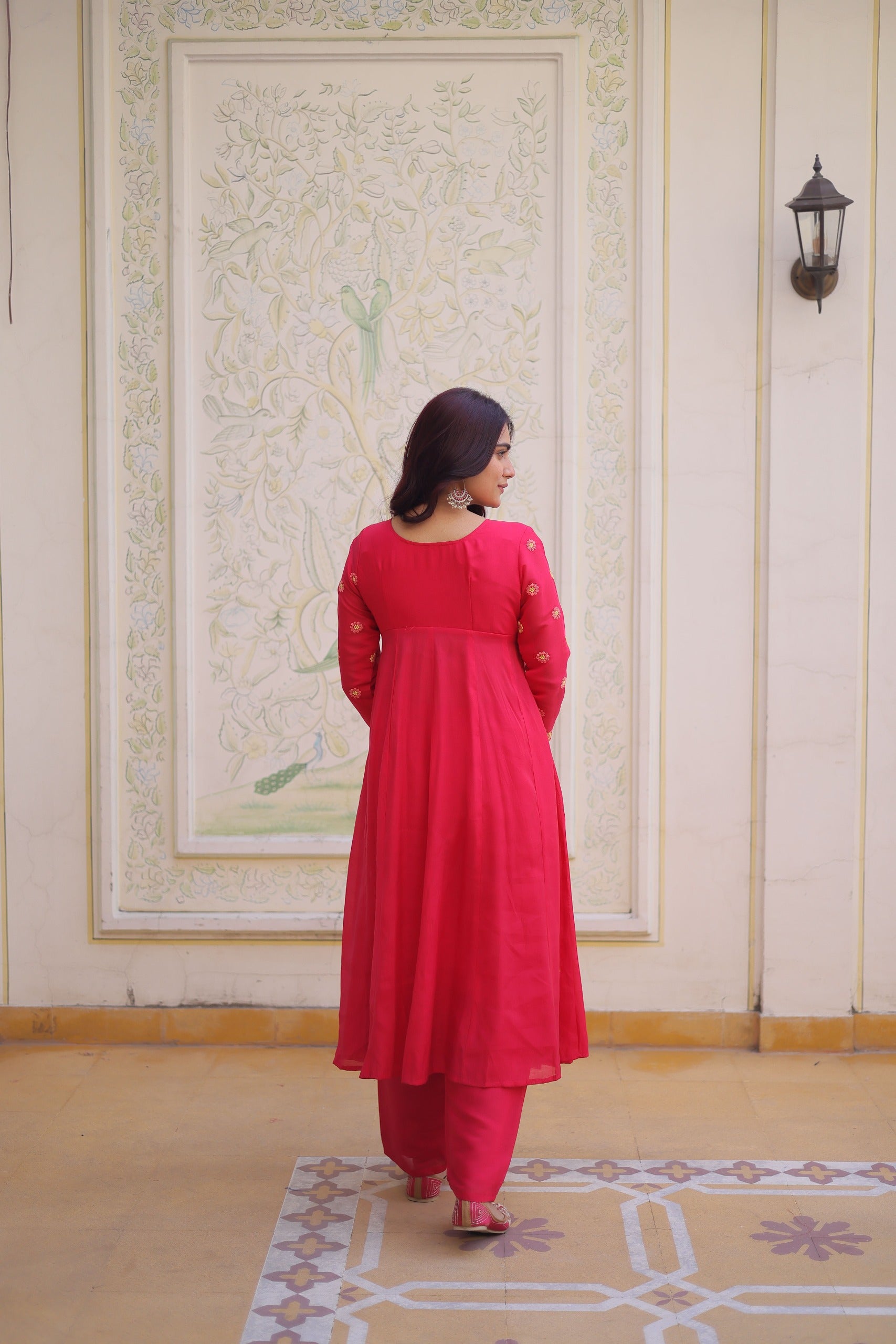Bloom Garden Mal Chanderi Kurta Set