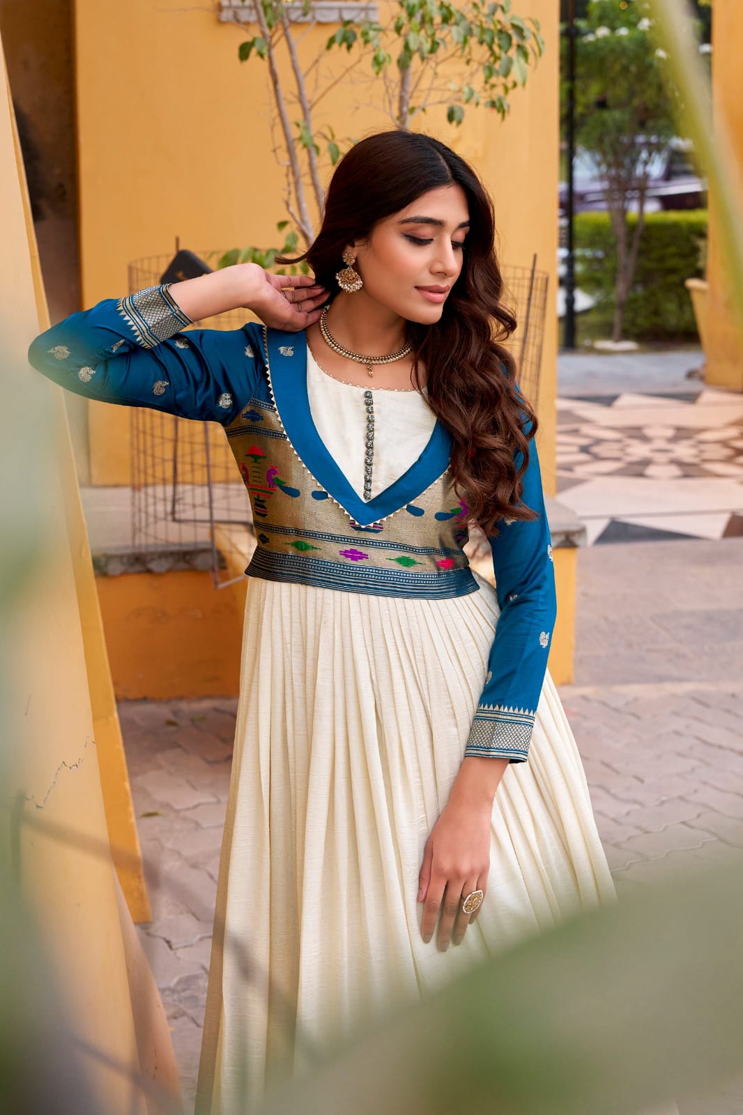 Paithani Palace Vichitra Silk Anarkali Gown