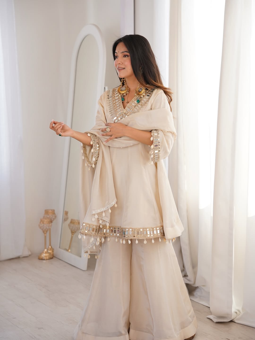 Mirror Kali Chinon Sharara Set