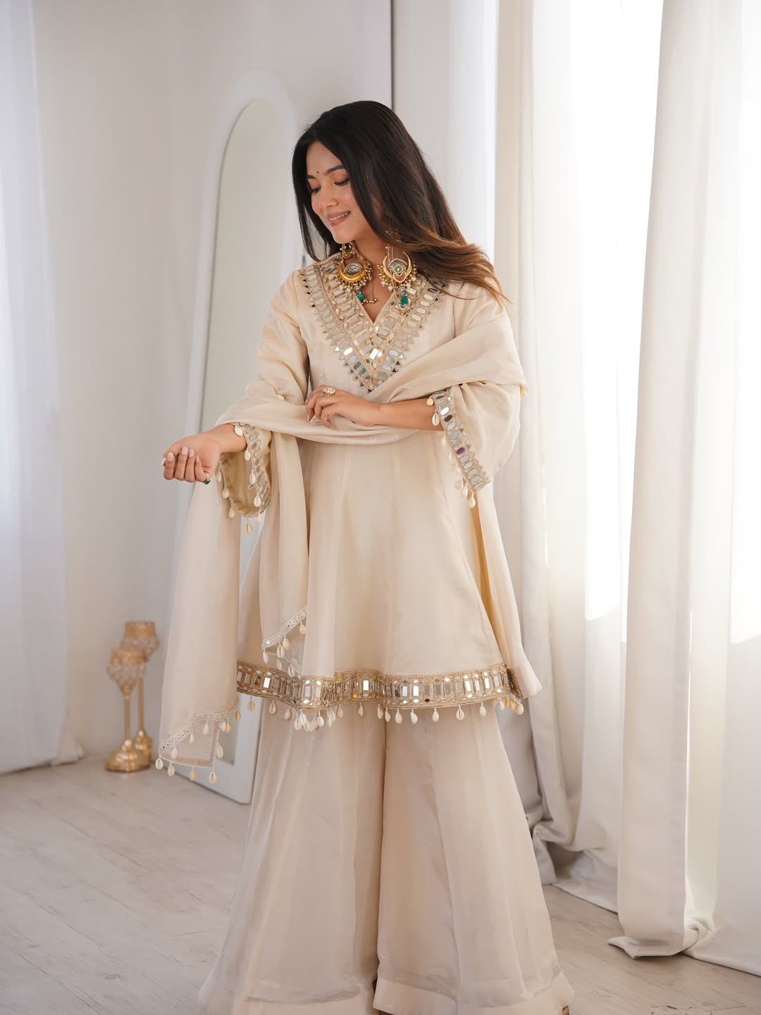 Mirror Kali Chinon Sharara Set