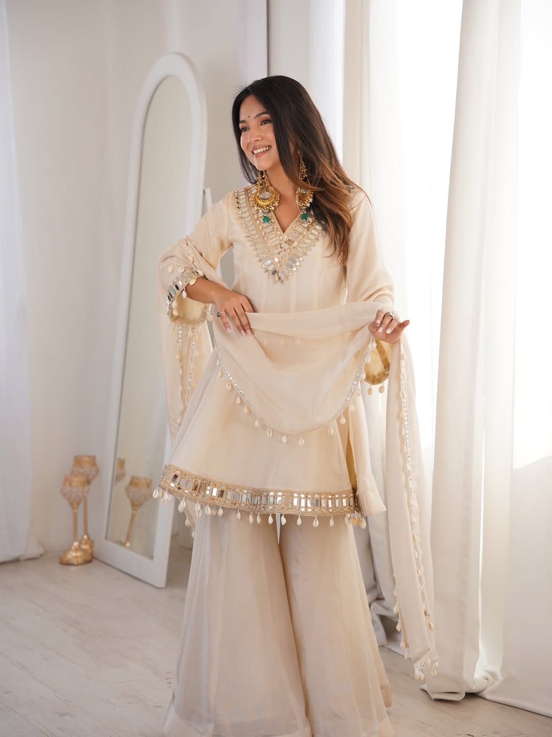 Mirror Kali Chinon Sharara Set