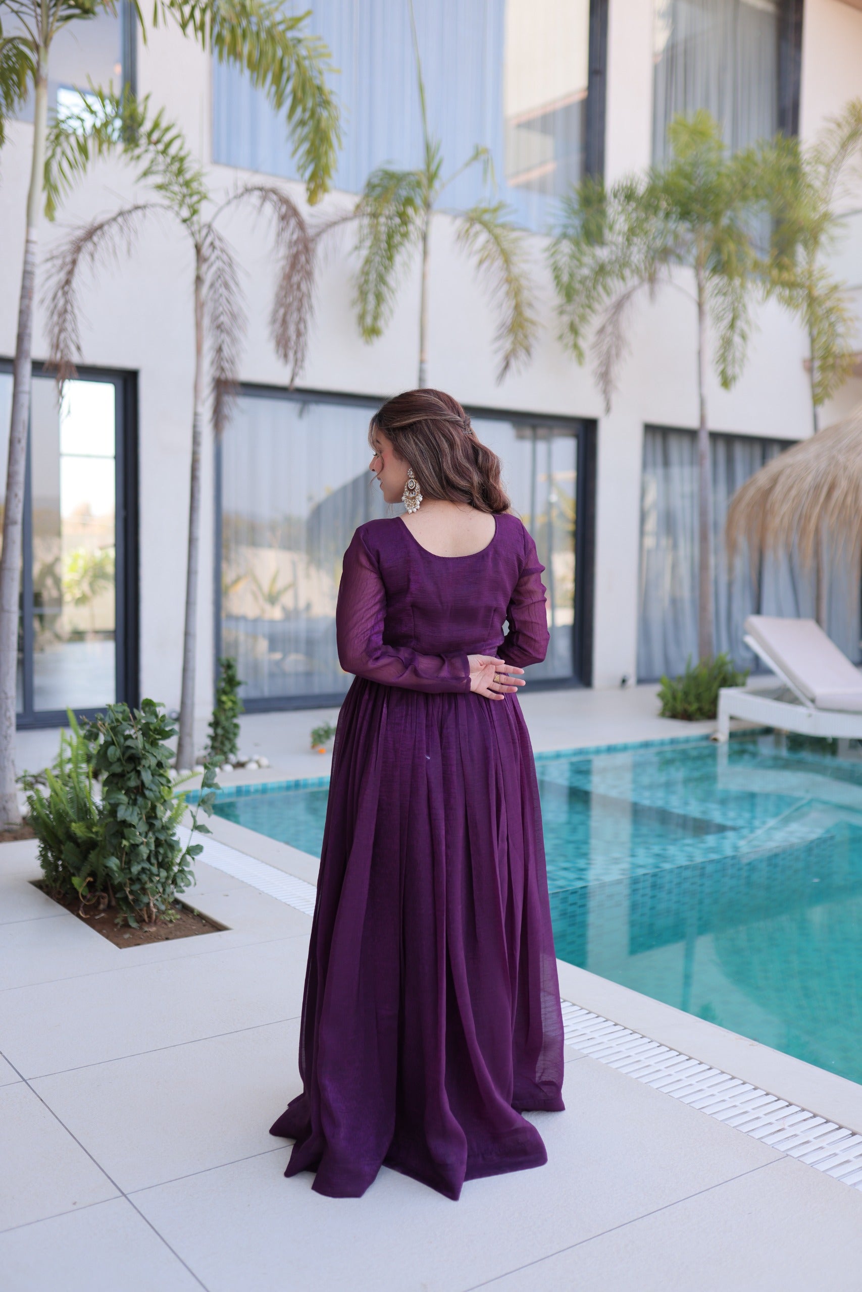 Dewdrop Beads Silver Crunchy Gown