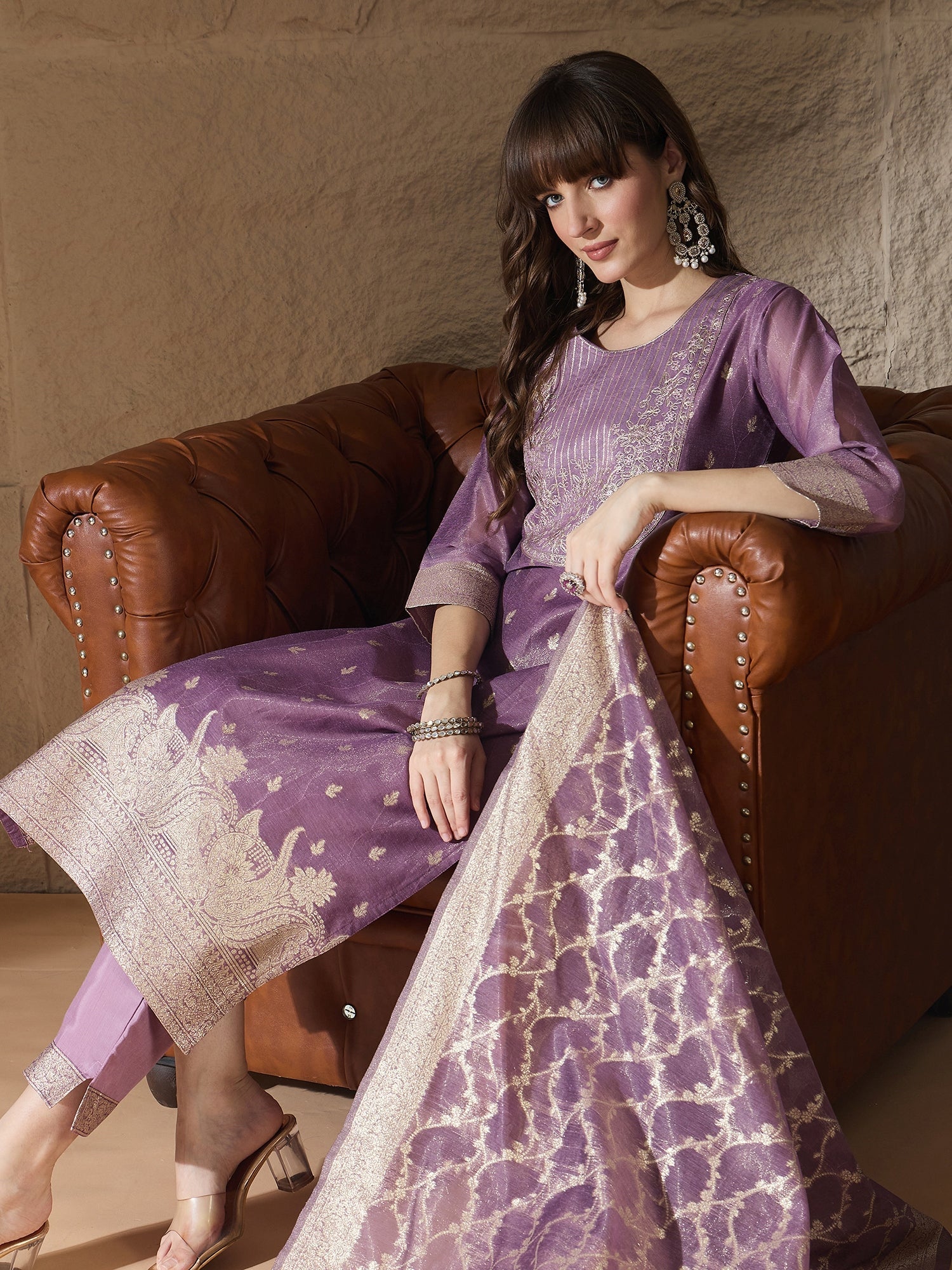 Majestic Weave Kurta Ensemble