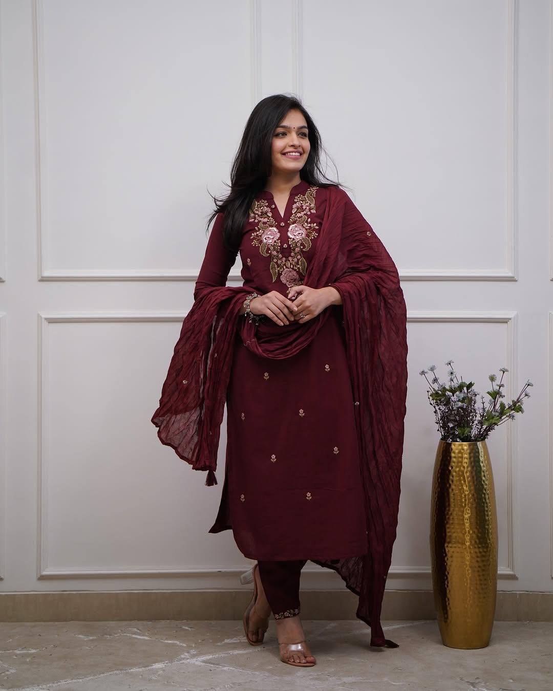 Maroon Elegance Cotton Set