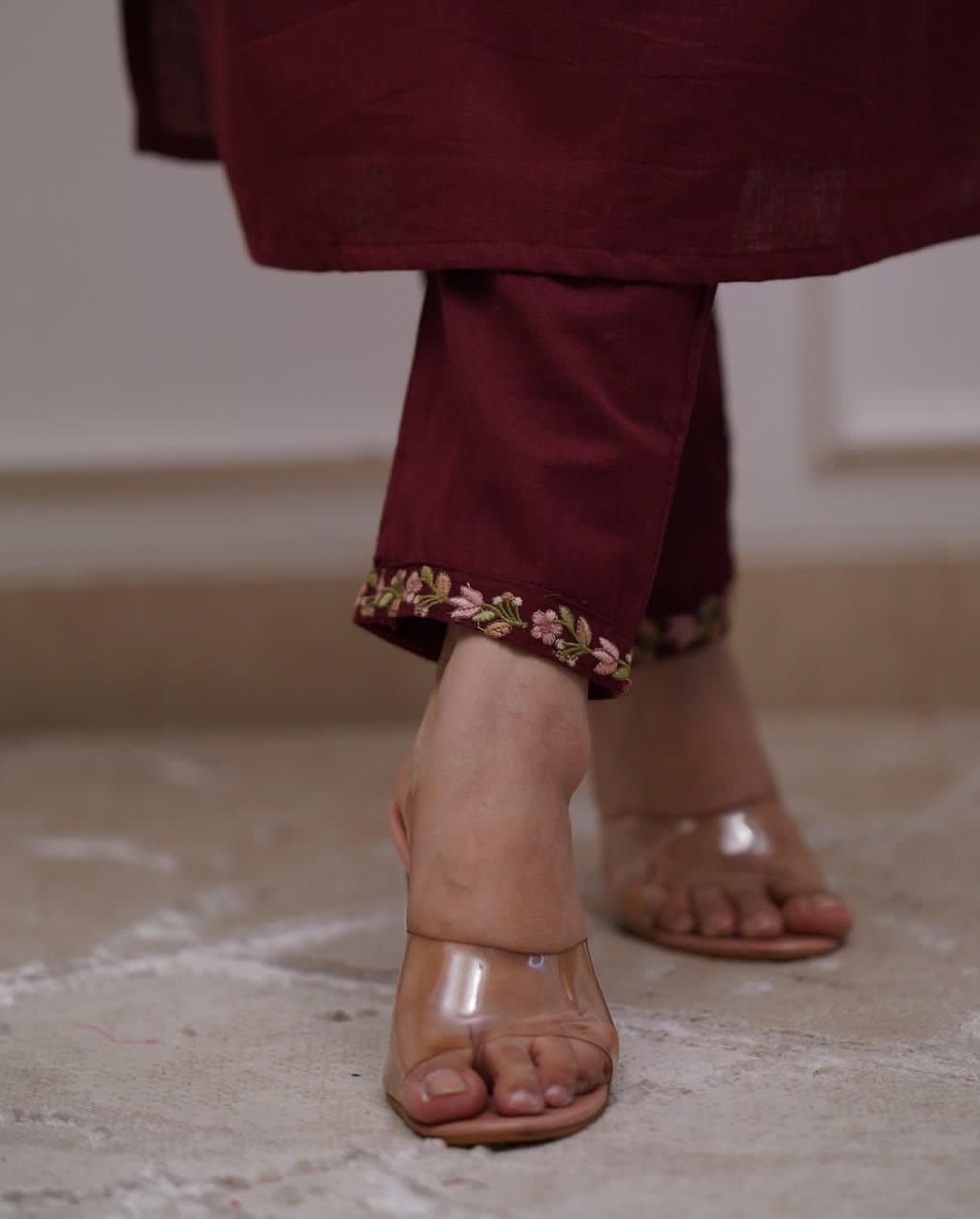 Maroon Elegance Cotton Set