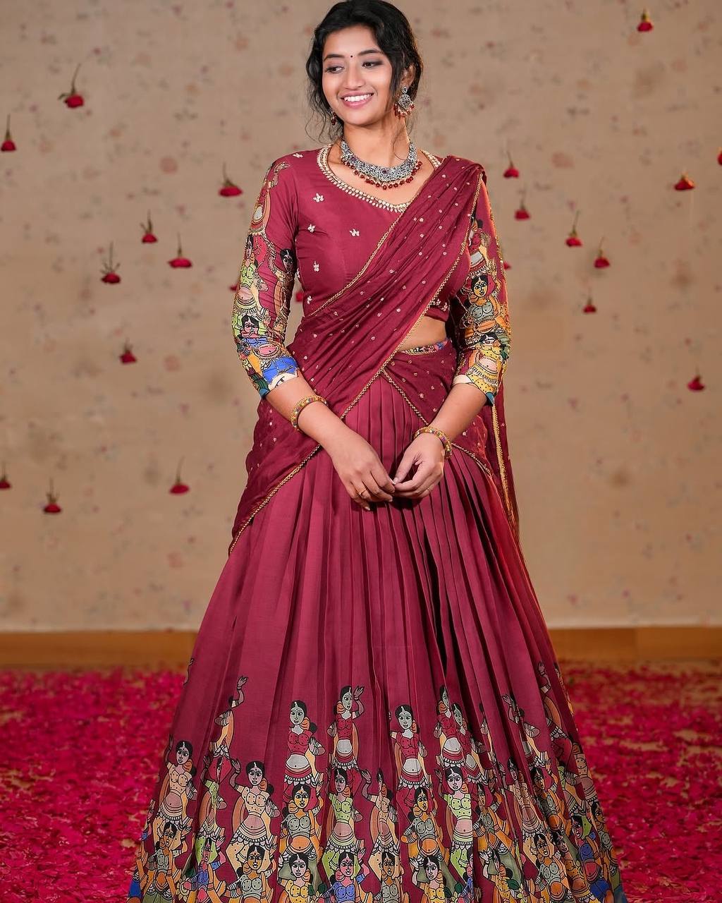 Mulberry Muse Kalamkari Heritage Lehenga Choli Set