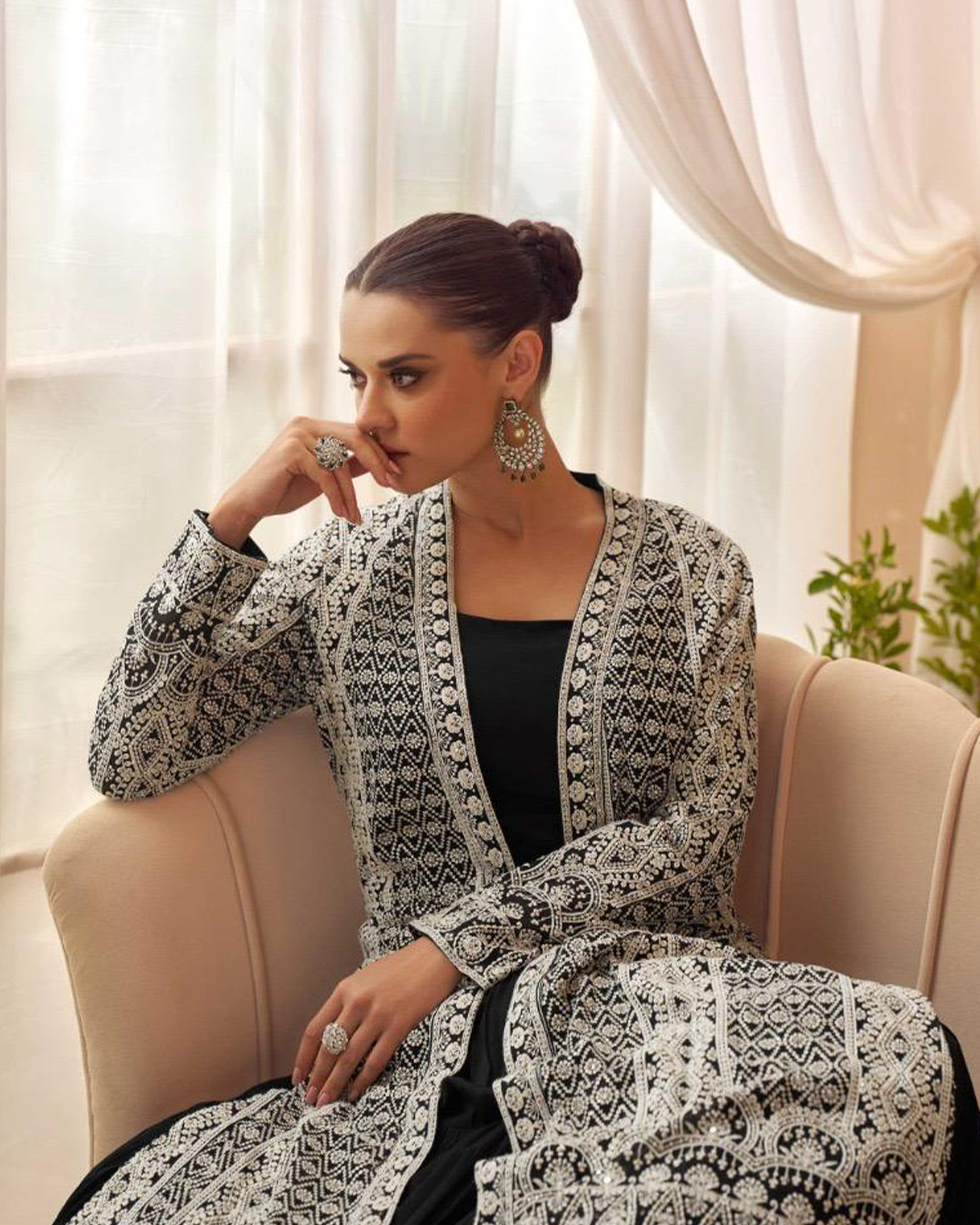 Midnight Muse Chinon Silk Anarkali