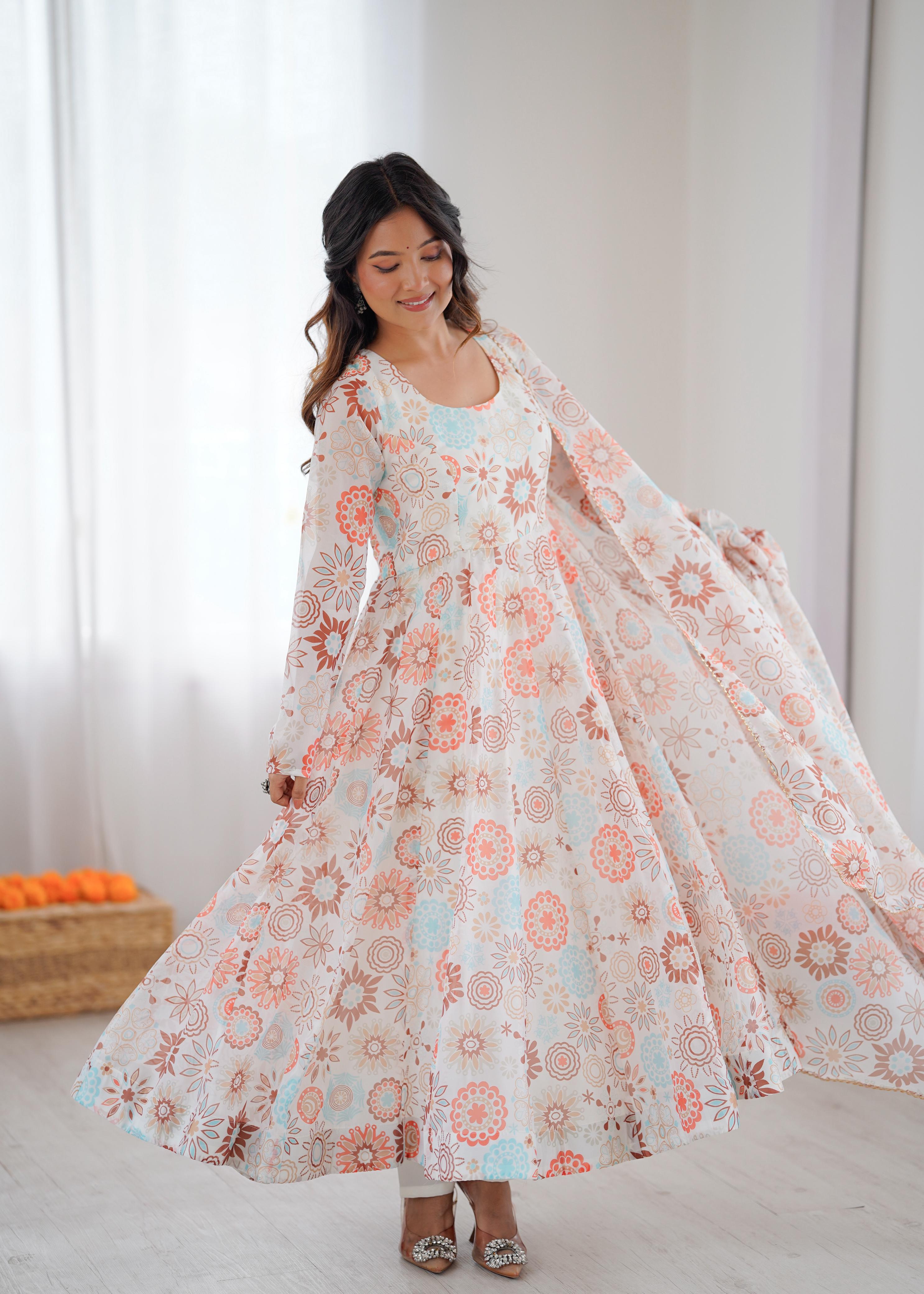 NEW SUNKISSED FLORAL PRINT KURTA PANT SET WITH DUPATTA
