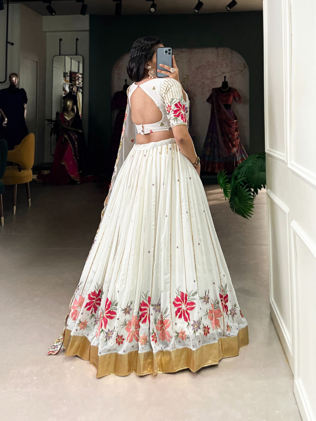 White Wonder Adorned With Delicate Embroidery Lehenga Choli