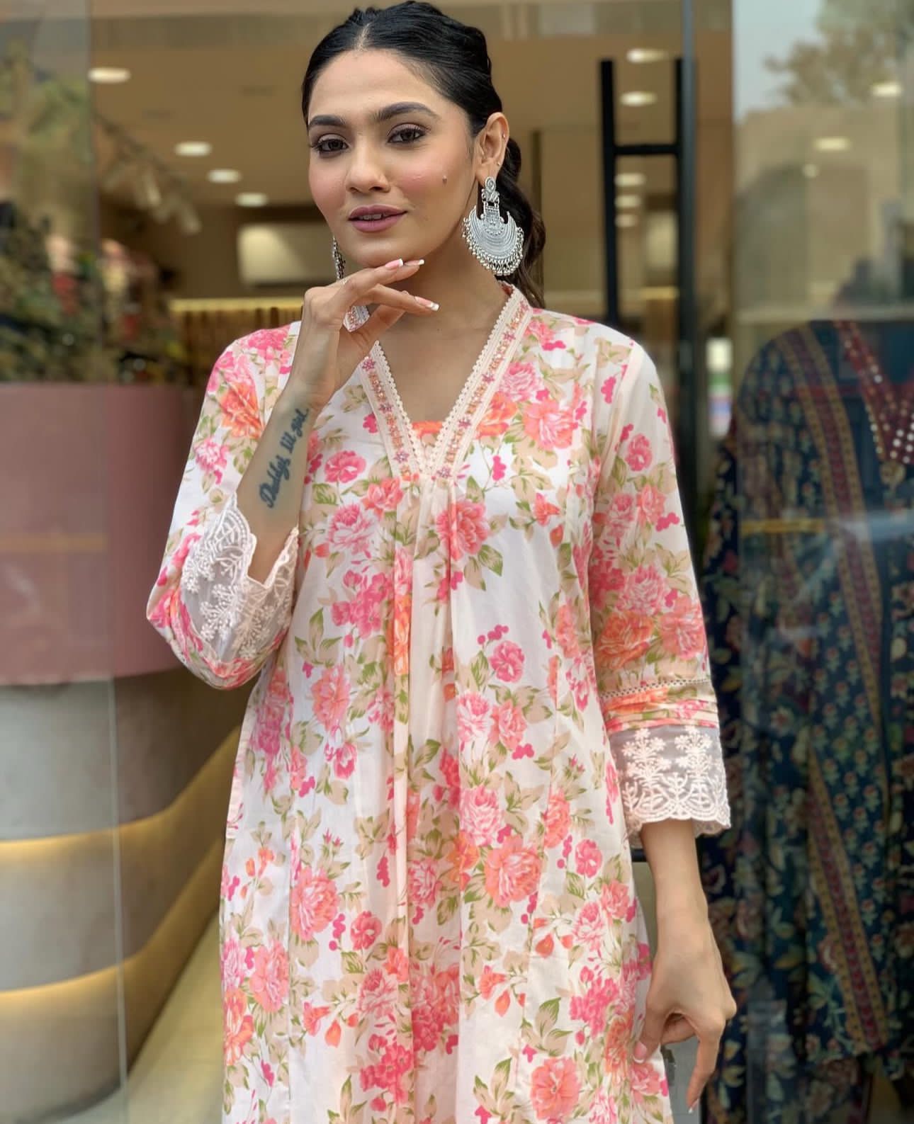 Blush Garden Embroidered Anarkali Kurta Set