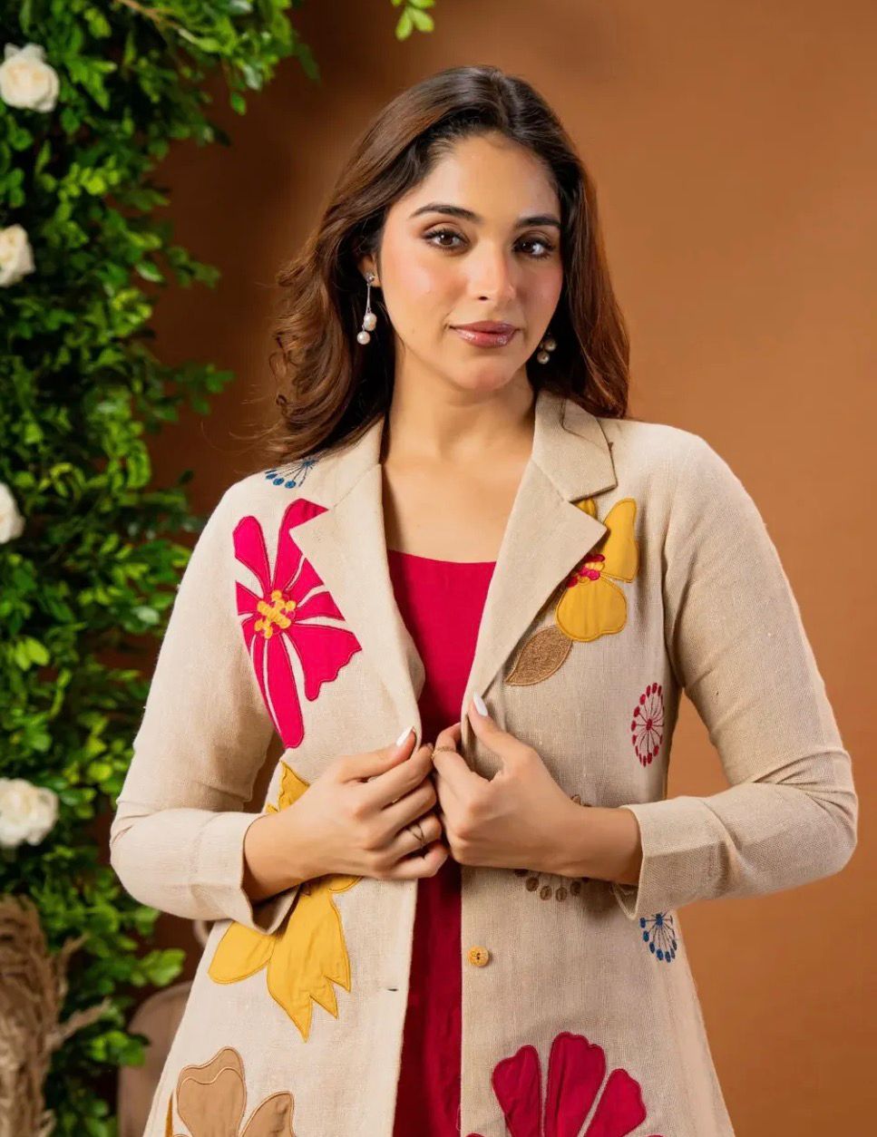 Floral Patchwork Cotton Flax Co-Ord Set