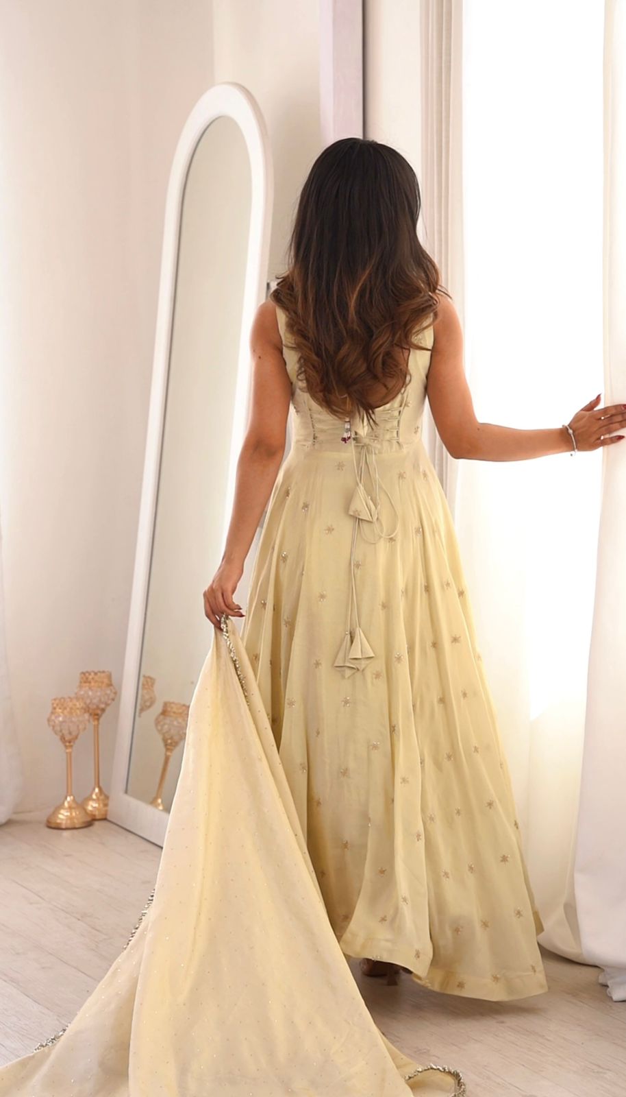 Cosmos Gold Embroidered Gown & Dupatta Set