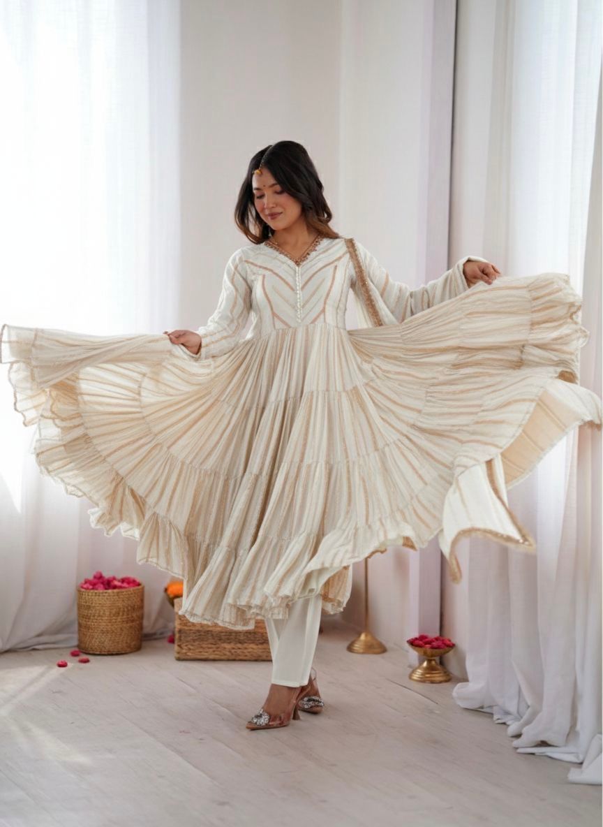 Aafreen Noor Ruffle Gown Set