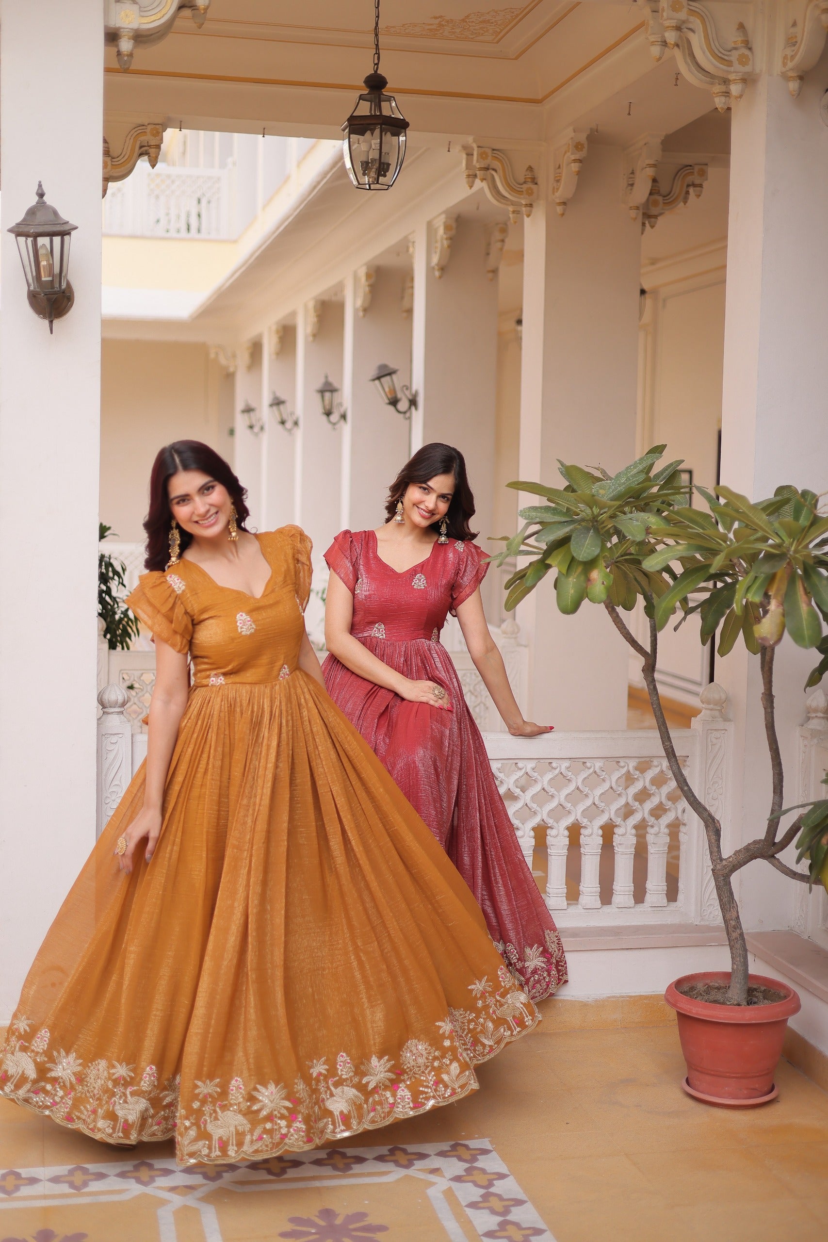 Royal Garden Silver Crunchy Gown
