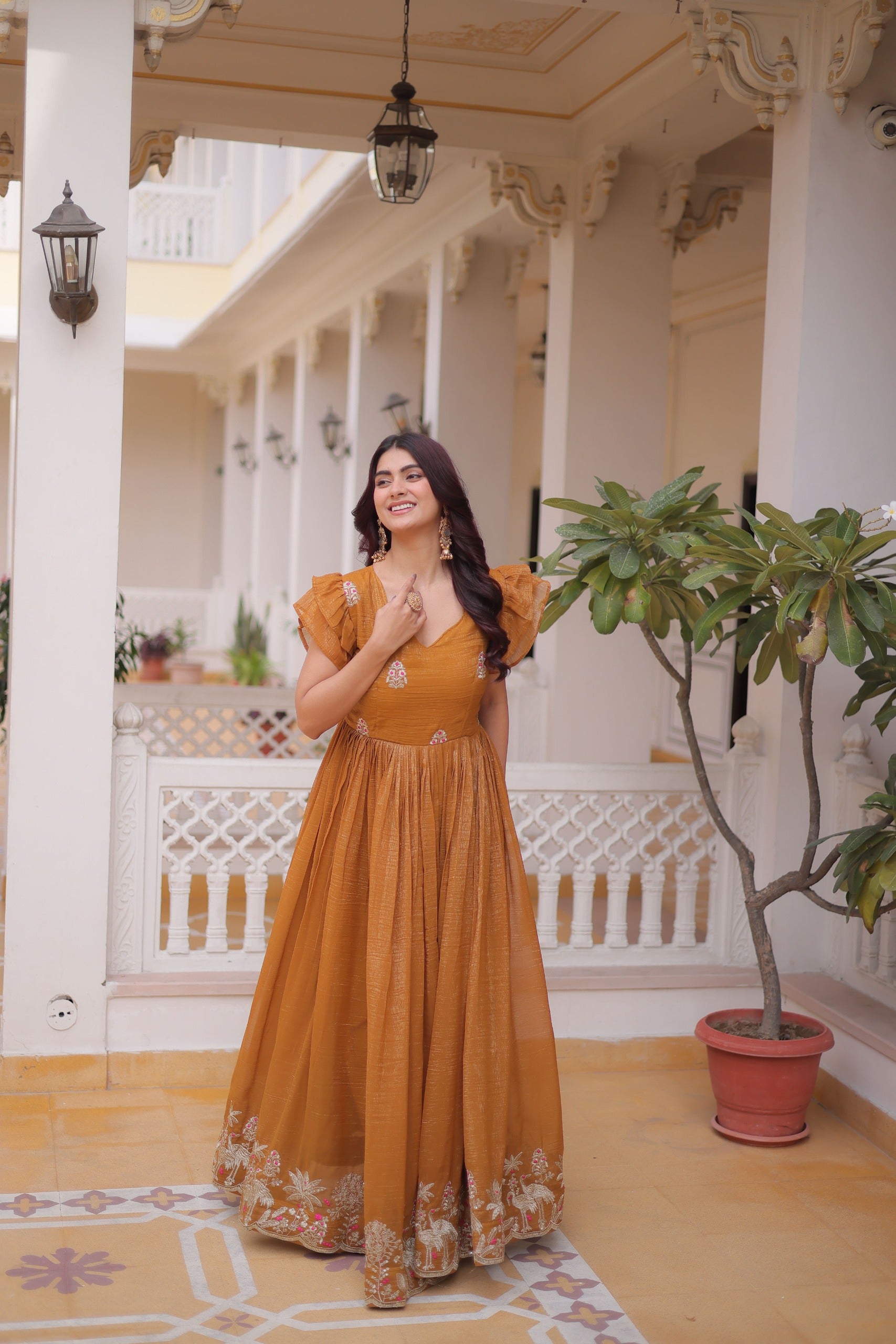 Royal Garden Silver Crunchy Gown