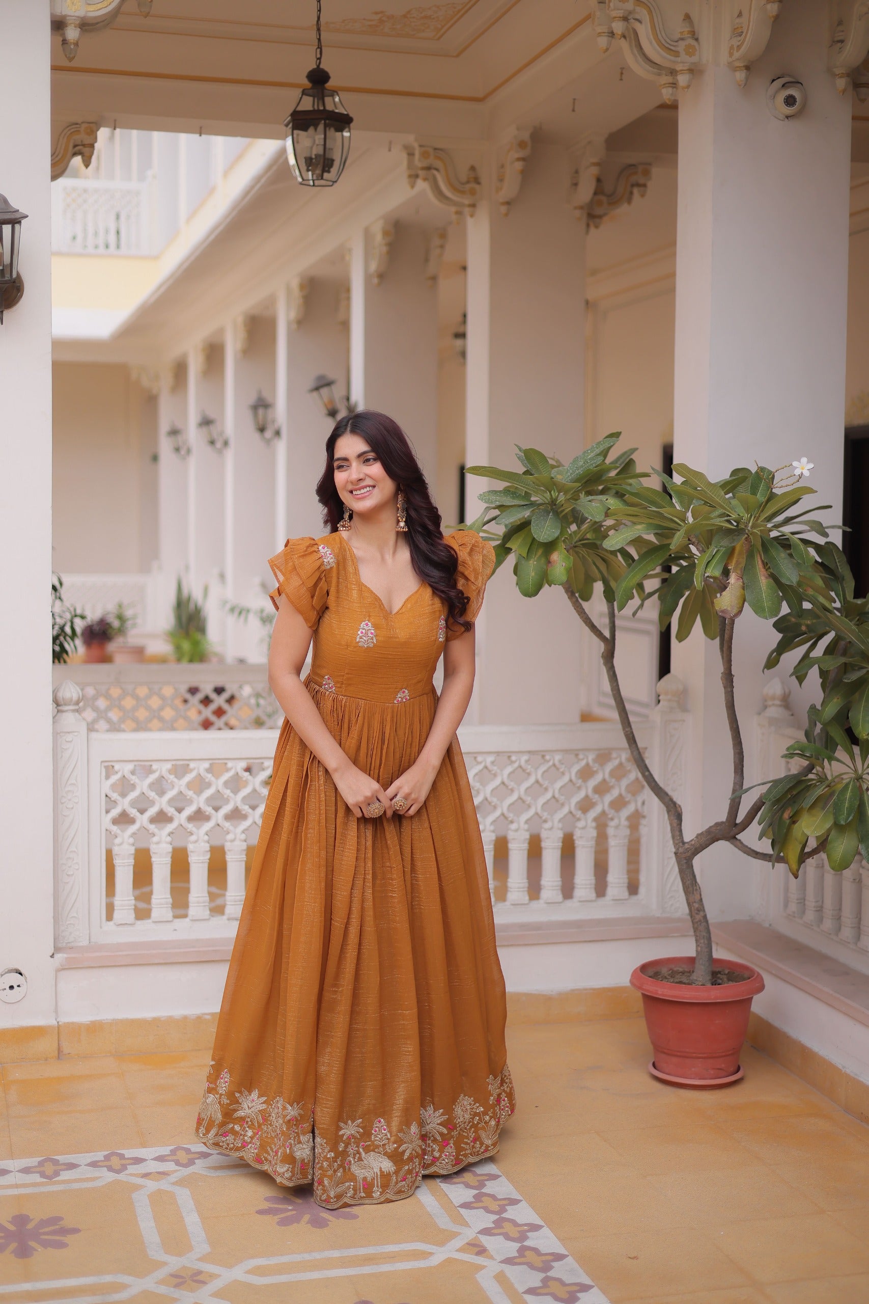Royal Garden Silver Crunchy Gown