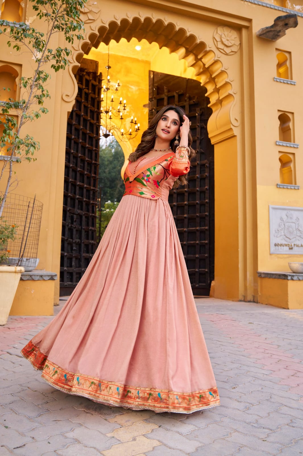 Paithani Palace Vichitra Silk Anarkali Gown