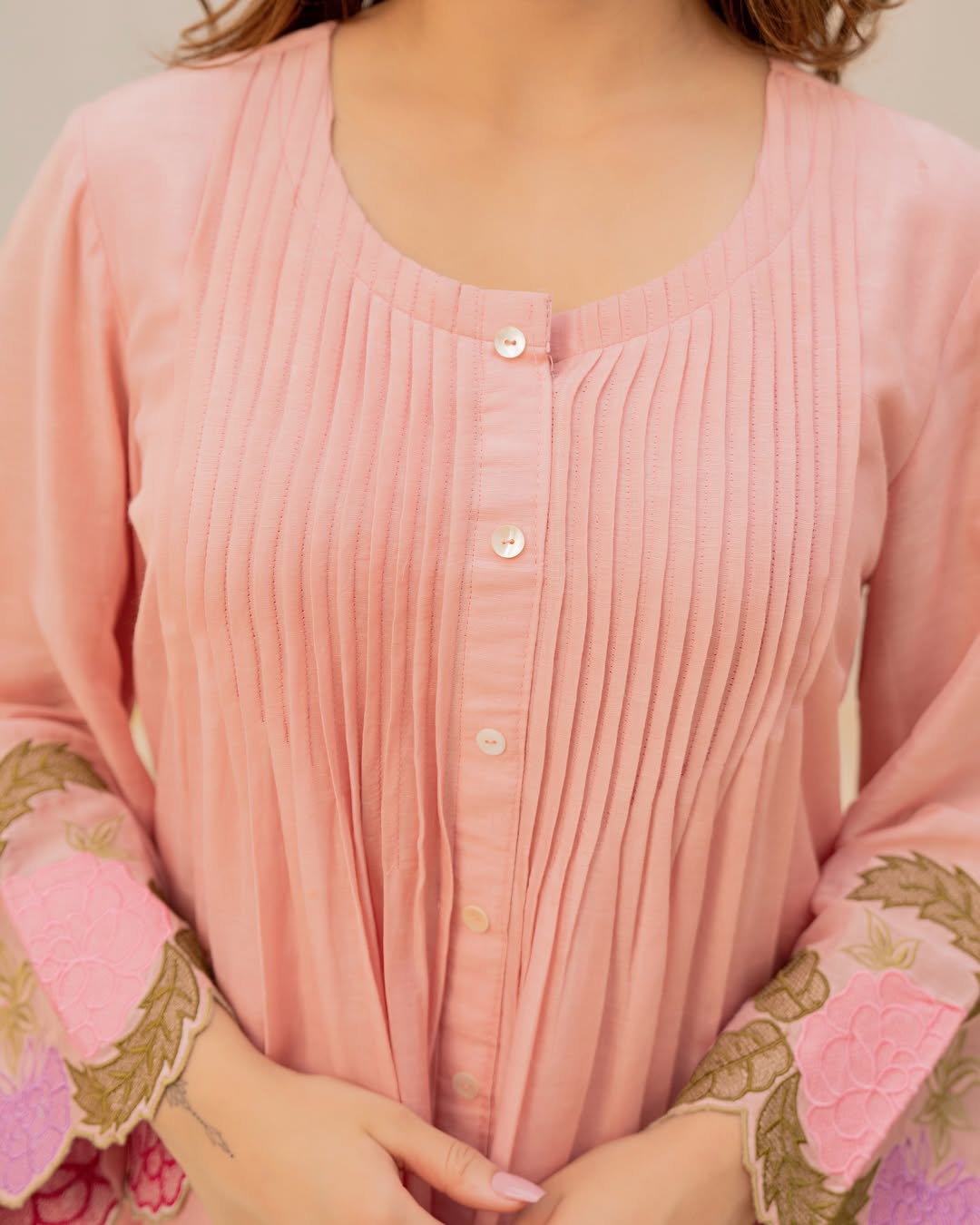 Pomegranate Bloom Mal Chanderi Co-ord Set