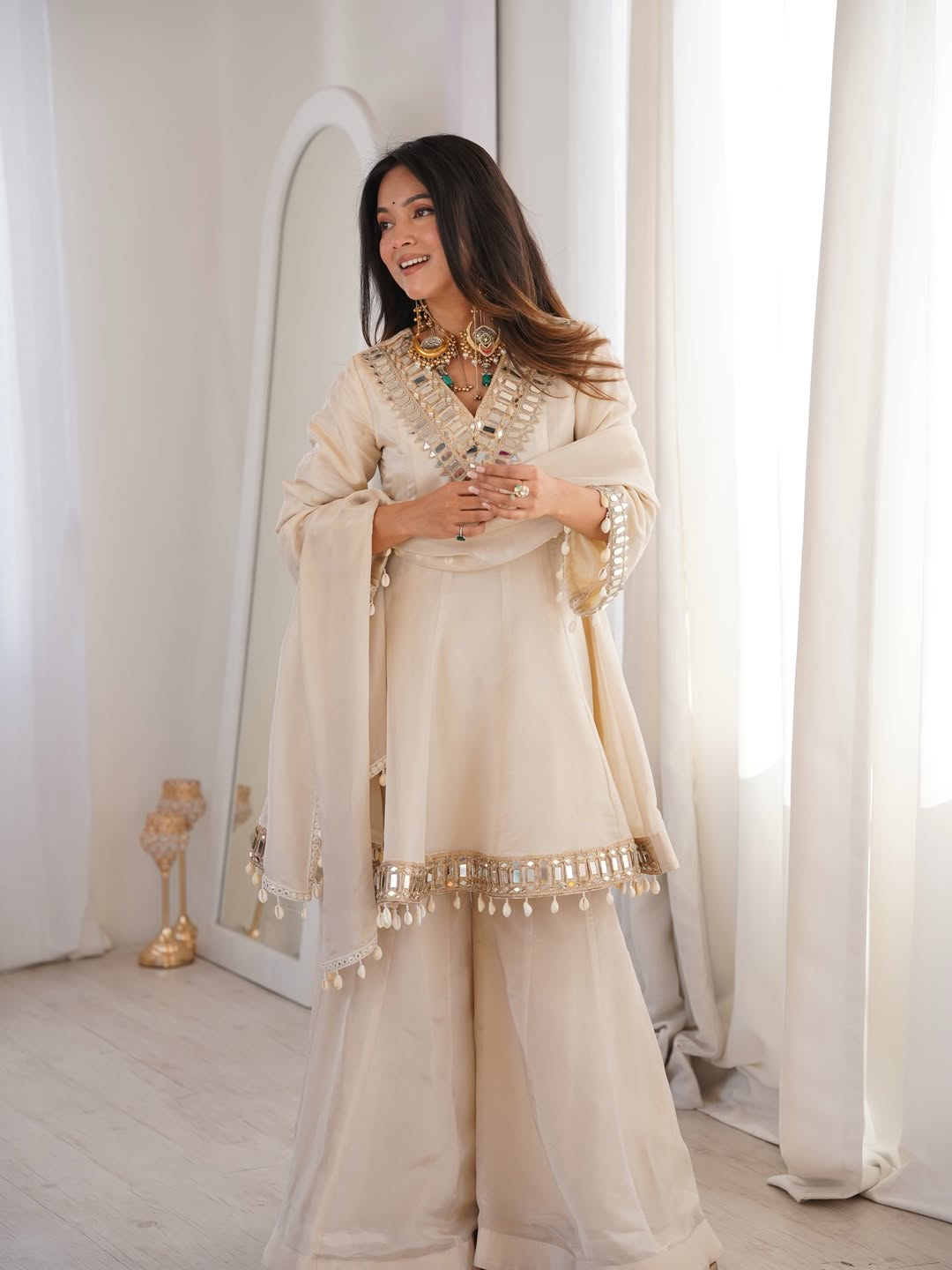 Mirror Kali Chinon Sharara Set