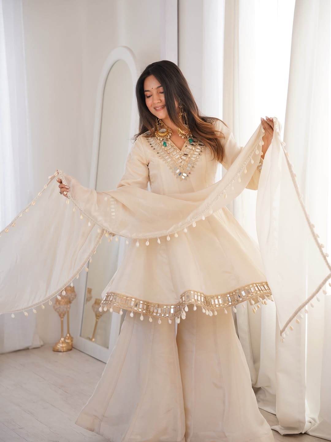 Mirror Kali Chinon Sharara Set