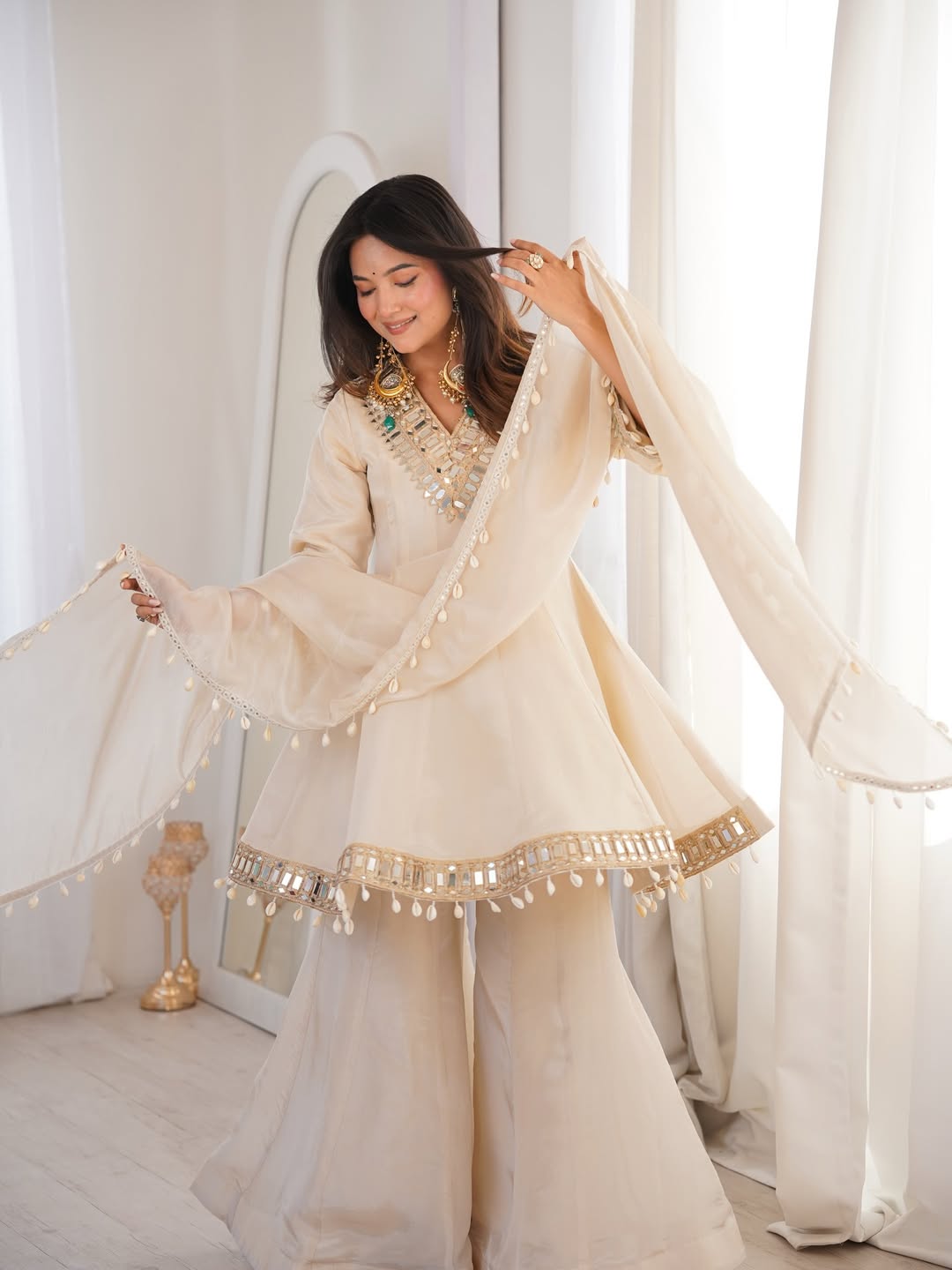 Mirror Kali Chinon Sharara Set