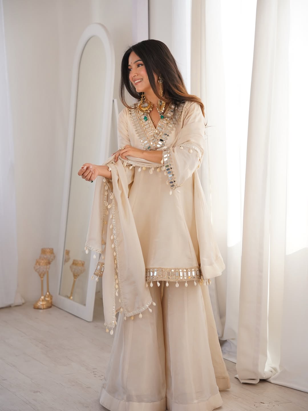 Mirror Kali Chinon Sharara Set