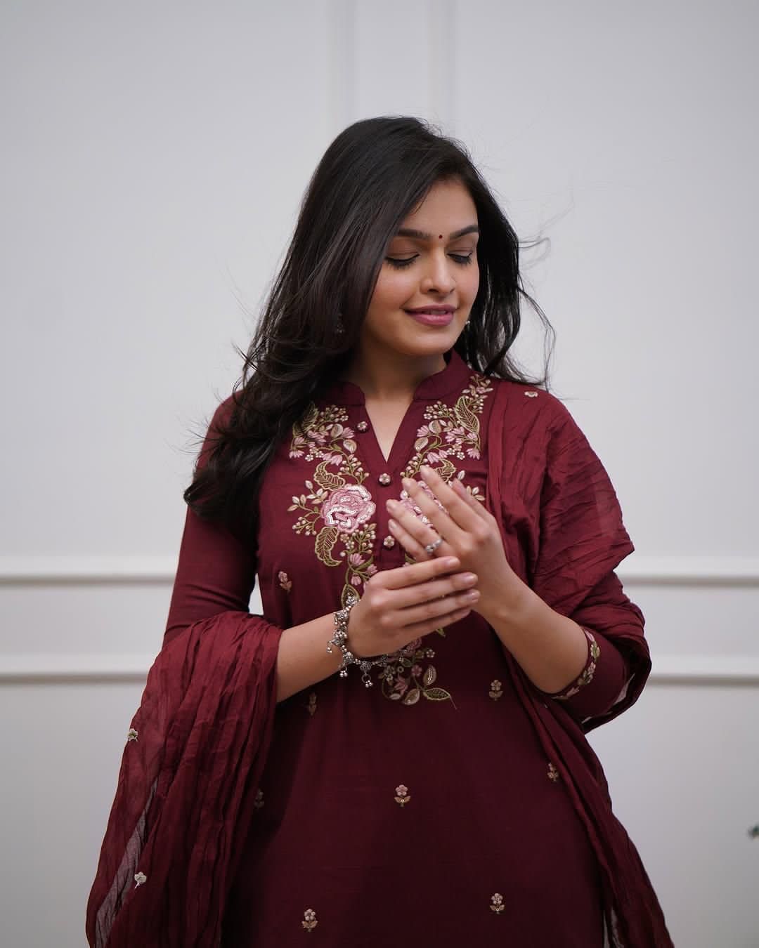 Maroon Elegance Cotton Set