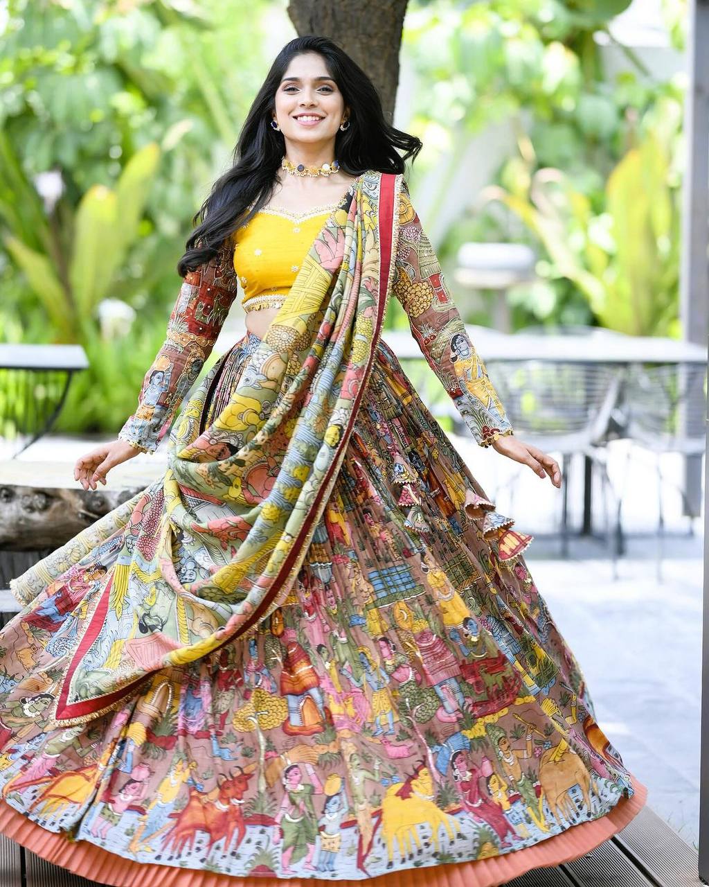 Sunlit Saga Kalamkari Heritage Lehenga Choli Set