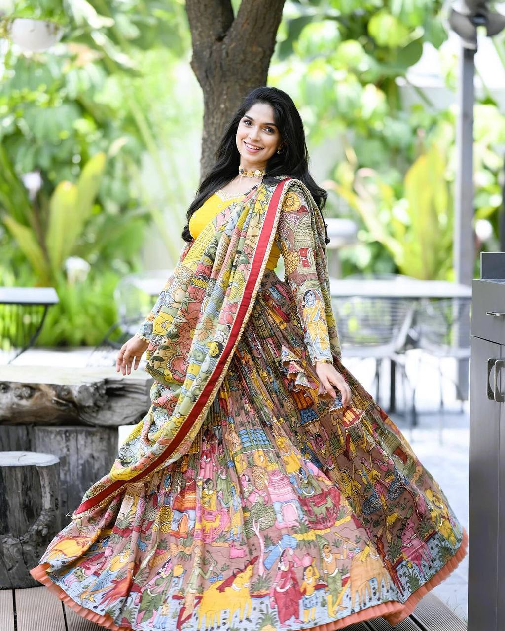 Sunlit Saga Kalamkari Heritage Lehenga Choli Set