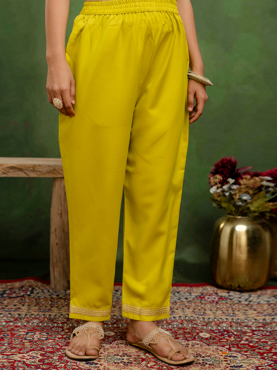 Women Anarkali Kurta and Pant Dupatta Sets Viscose Rayon Fabrics with Embroidery