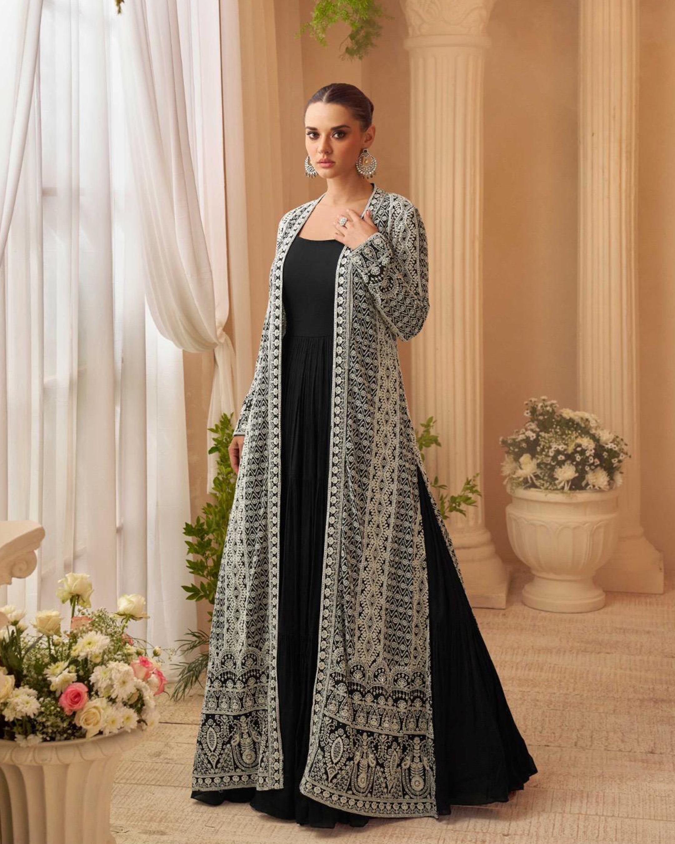 Midnight Muse Chinon Silk Anarkali