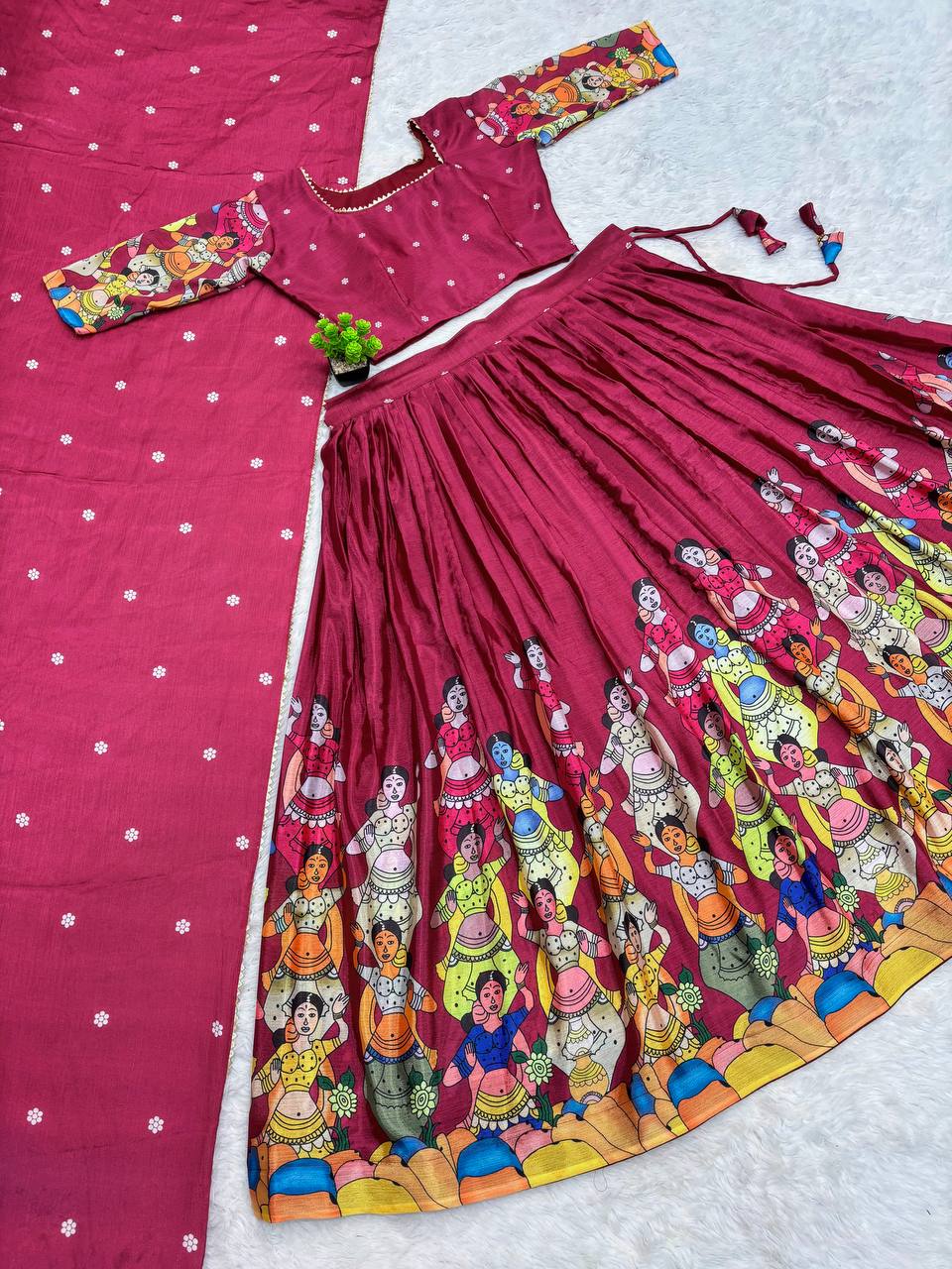 Mulberry Muse Kalamkari Heritage Lehenga Choli Set